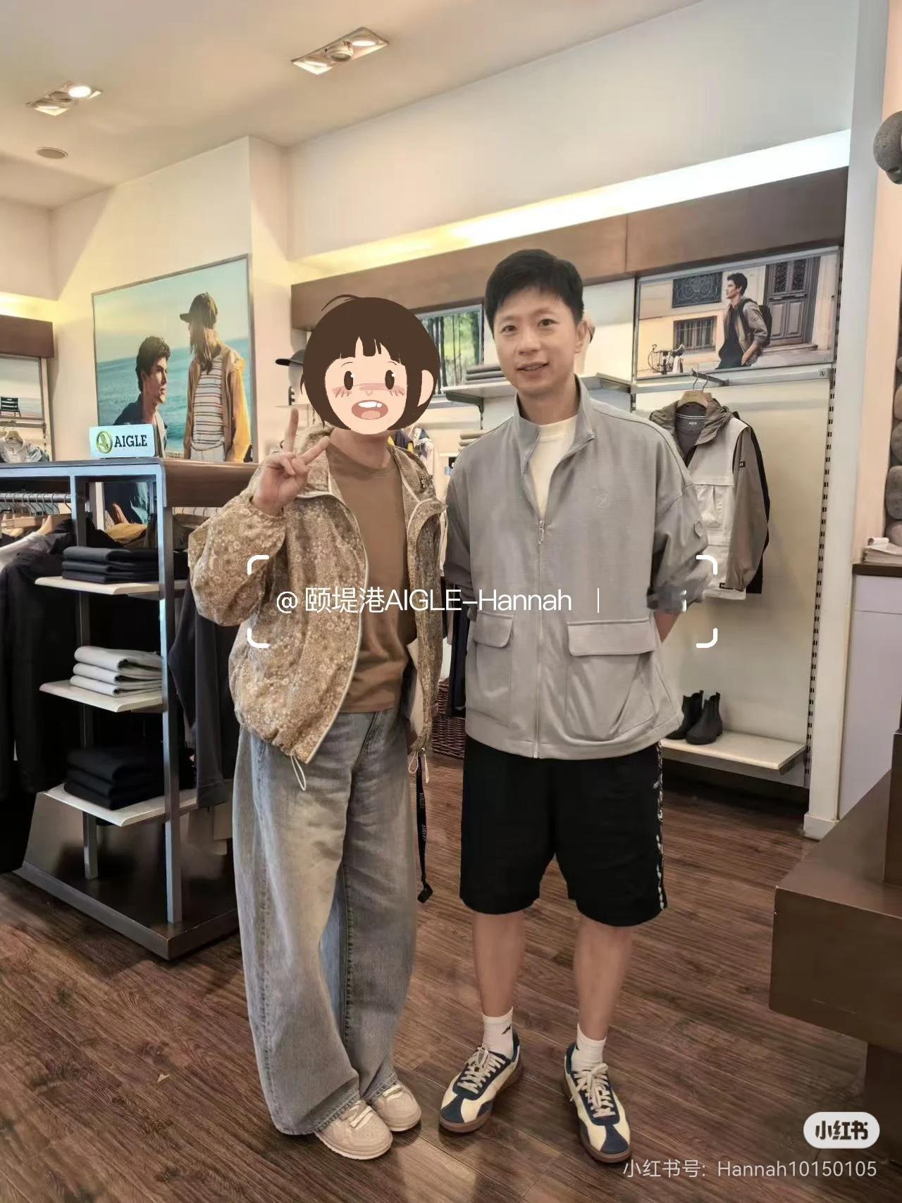 上午送国乒出征，然后去AIGLE我看是挑点合适的衣服去伦敦aigle品牌代言人马