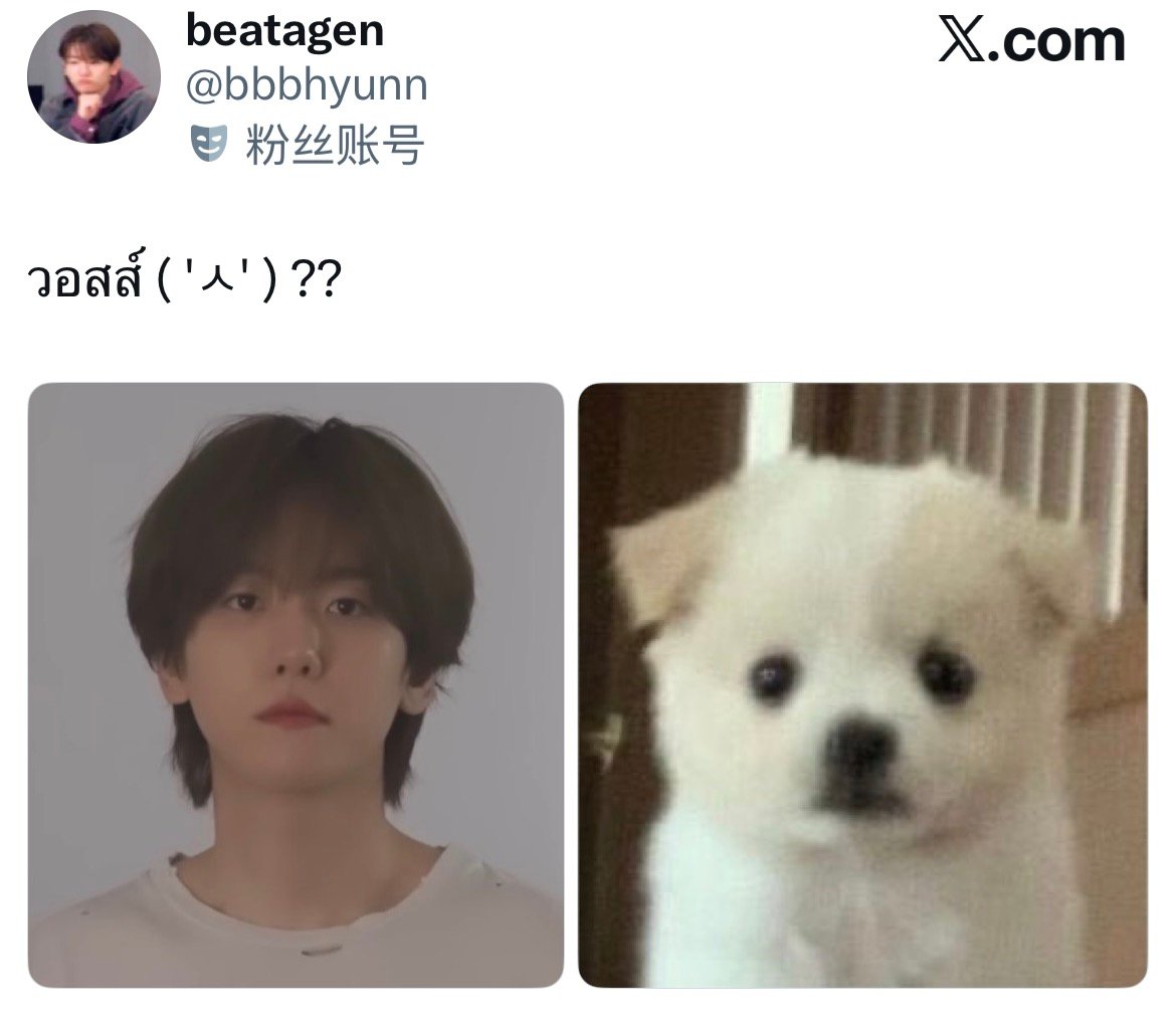 边伯贤 一模一样 'ㅅ' bbbhyunn 