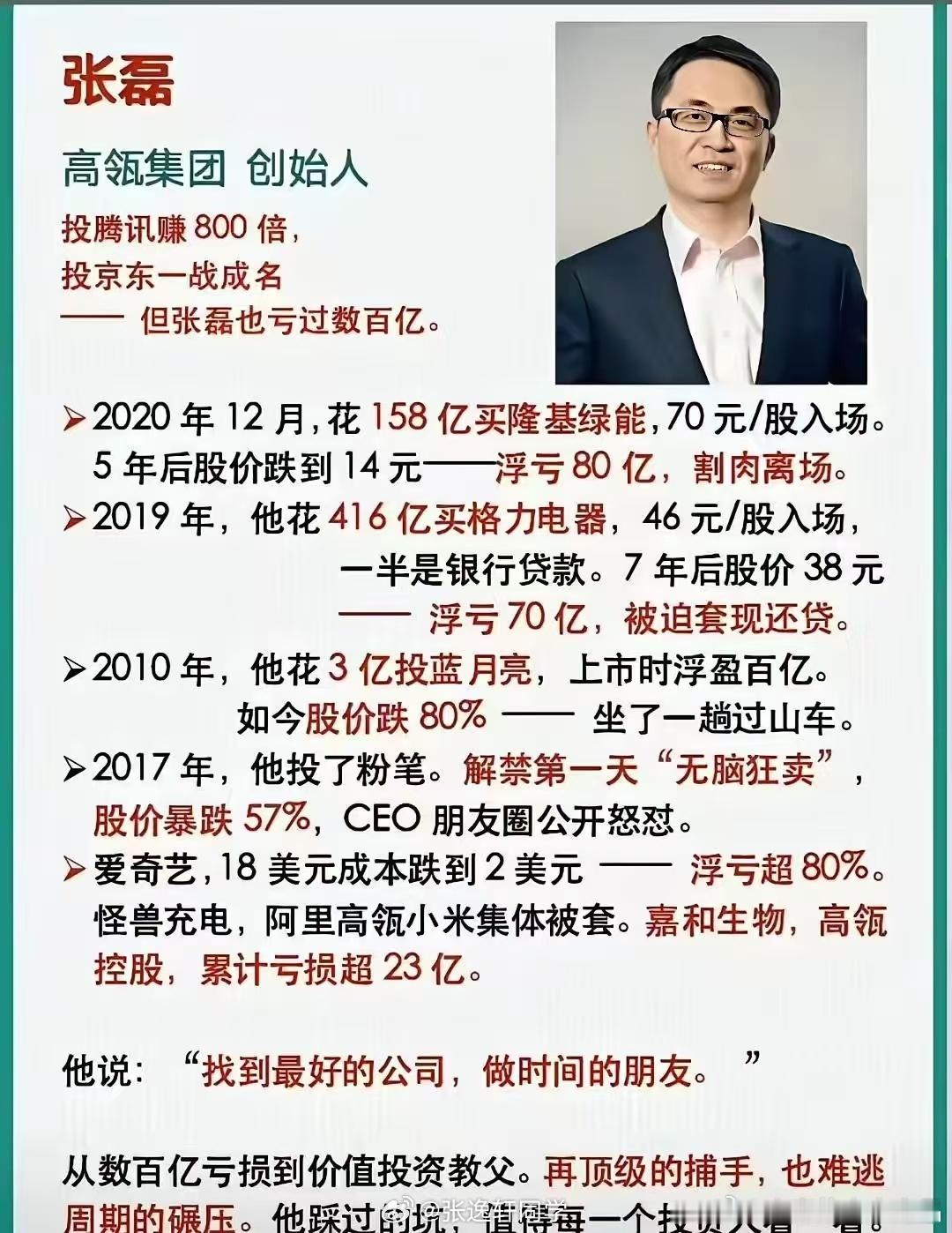 张磊的价值投资我给扔了 