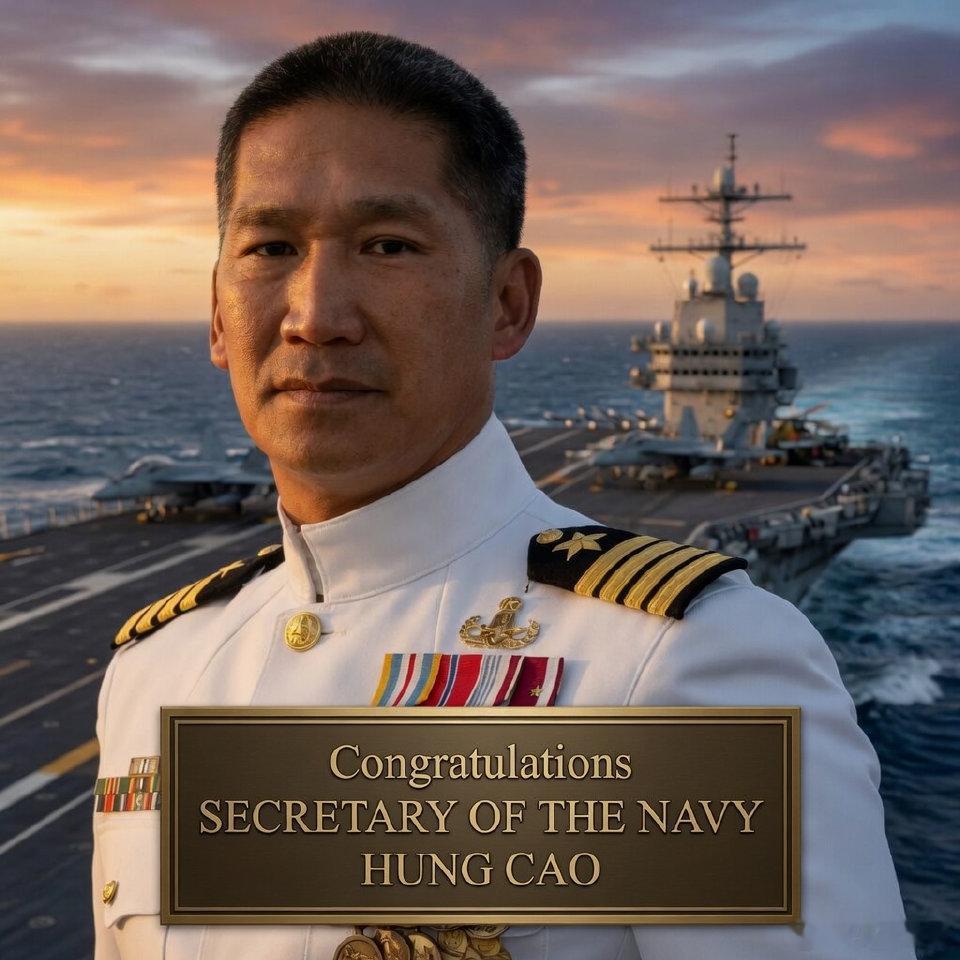 美国新任海军部长Hung Cao 。 Hung Cao 拥有令人印象深刻的军事背