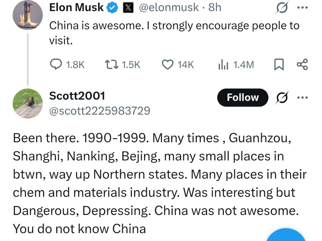 马斯克母子强推中国游¹ 马斯克的妈妈比马斯克说的更夸张，见过她很多次推介中国。²