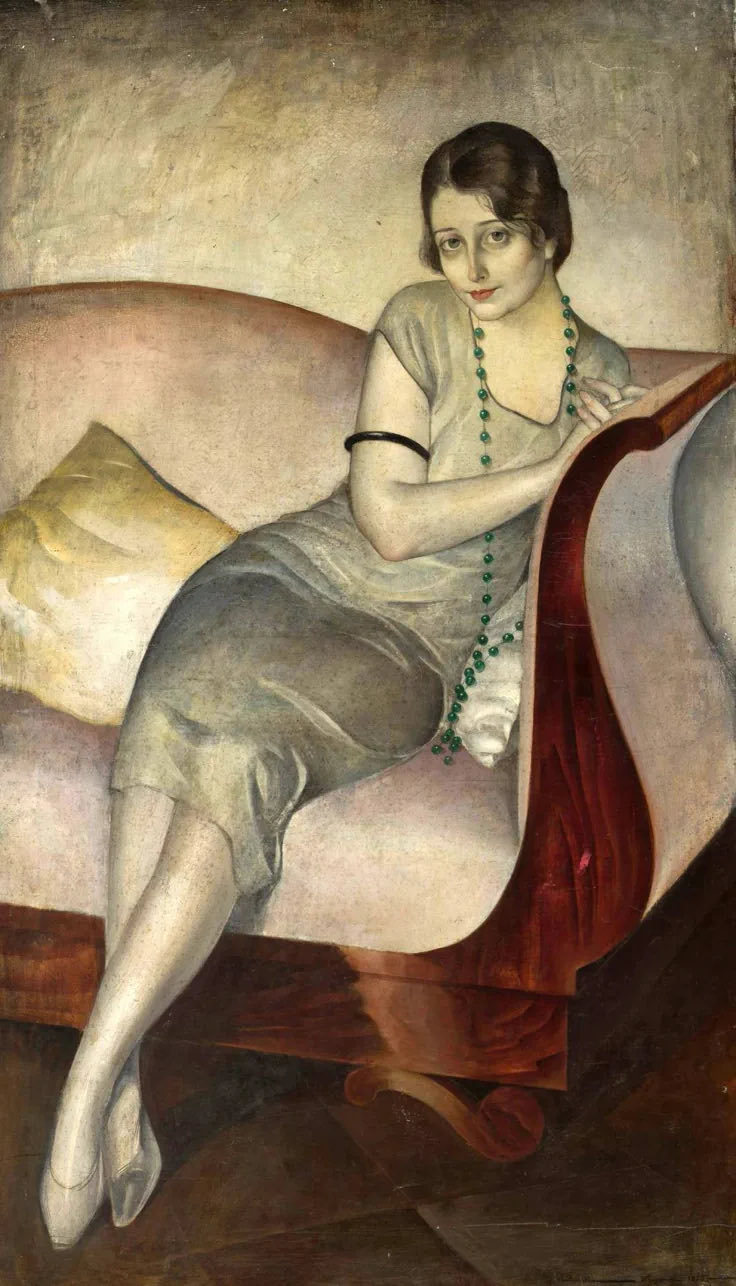 坐在沙发上的女人，1925年（by Jan Rudnicki） 