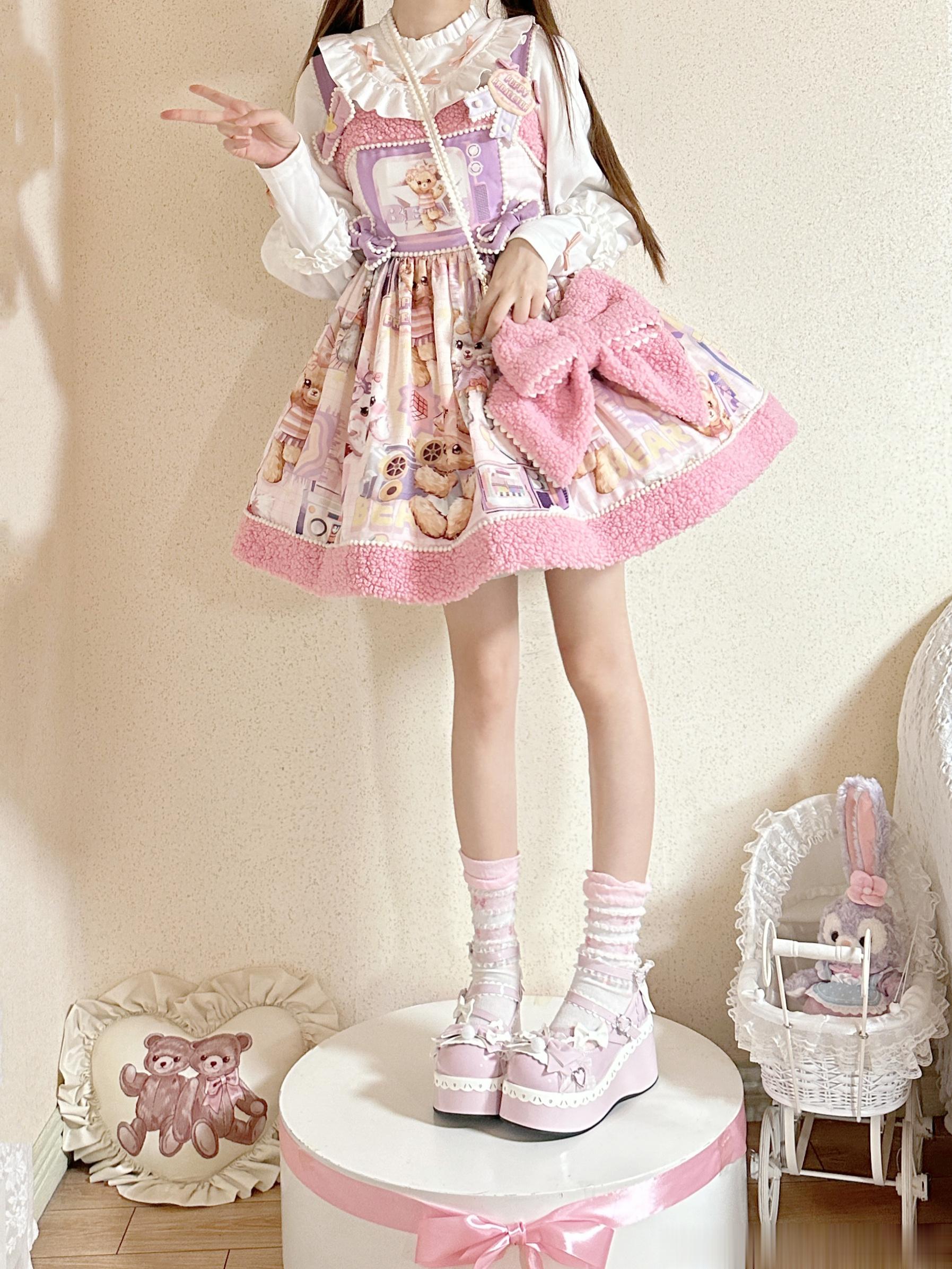 上身图来啦软软糯糯的小熊俱乐部秋冬穿整个人都软乎乎的！！#lolita##猫芮可