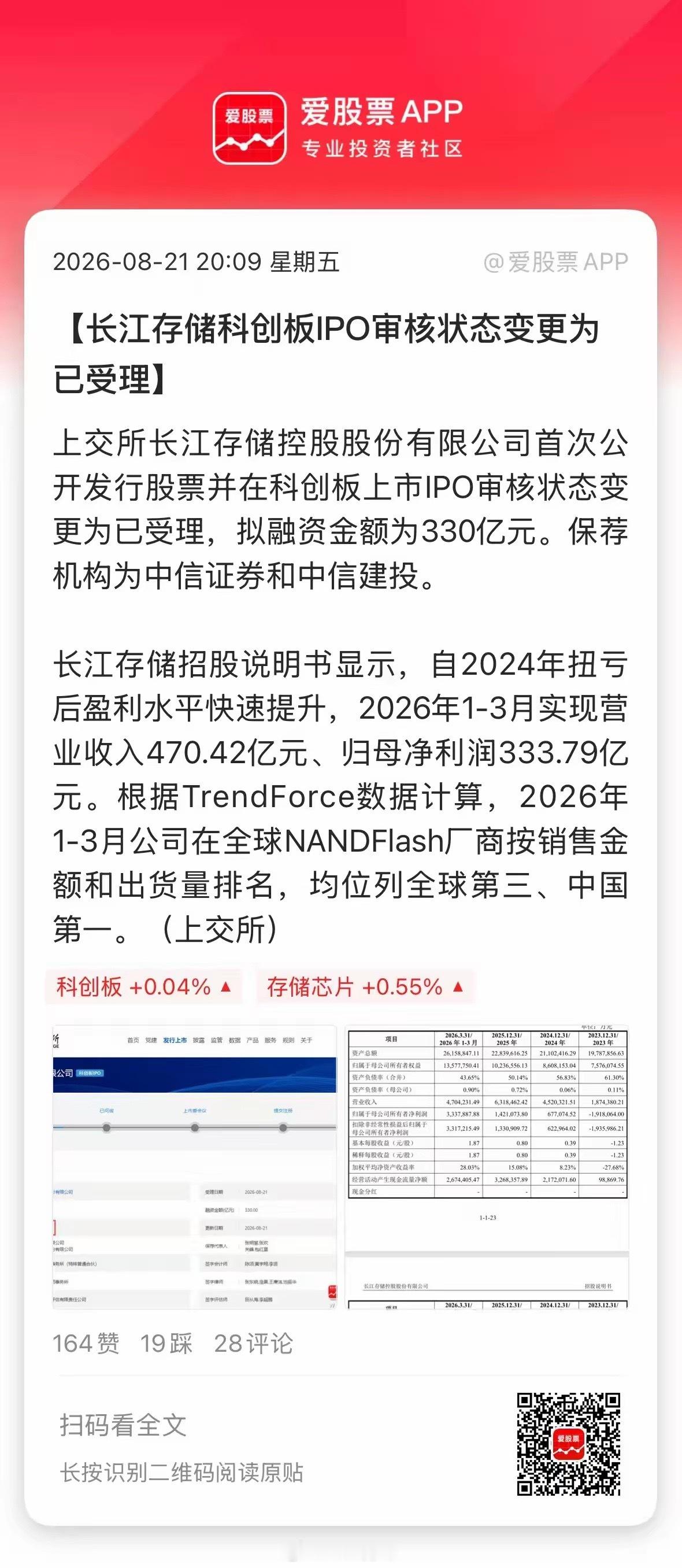 又一个IPO巨无霸来了，长江存储IPO审核状态变更为已受理，准备在科创板上市！拟