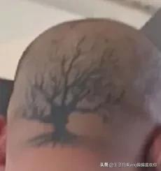 大哥这纹身真好看在后脑勺#你会去纹身吗？# #你反感纹身么# #日系搞笑纹身# 