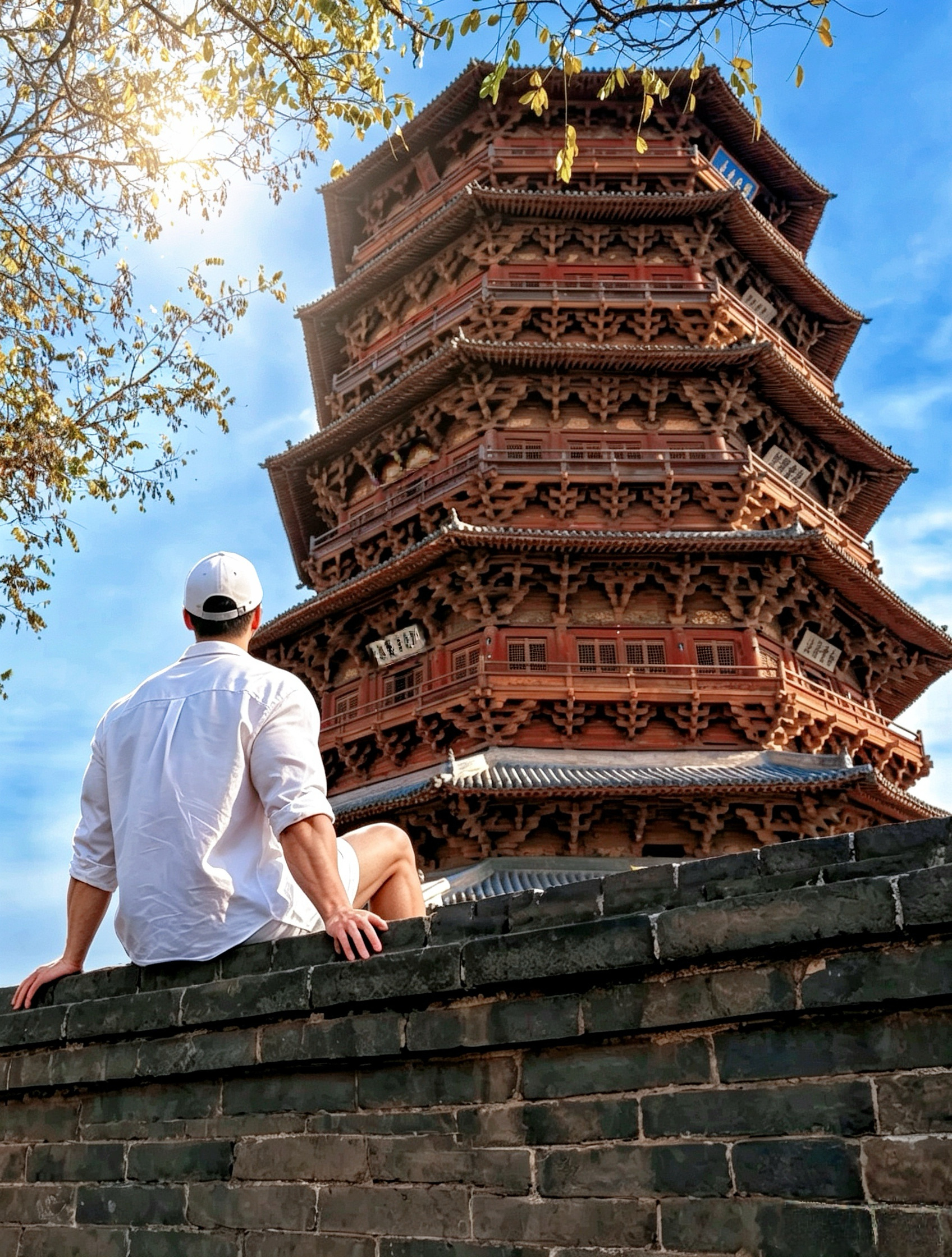 烈日当空也挡不住出行的热忱，风穿过古建山林，把夏日浪漫尽收眼底。 