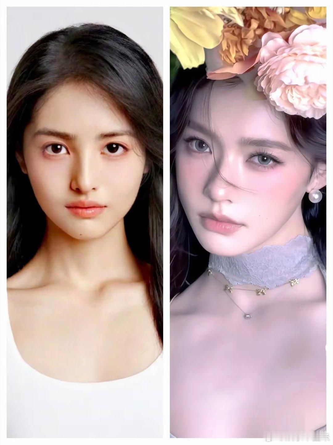 左边是雪野，右边是林允儿左边是2007年出生，今年19岁。右边是1996年出生，