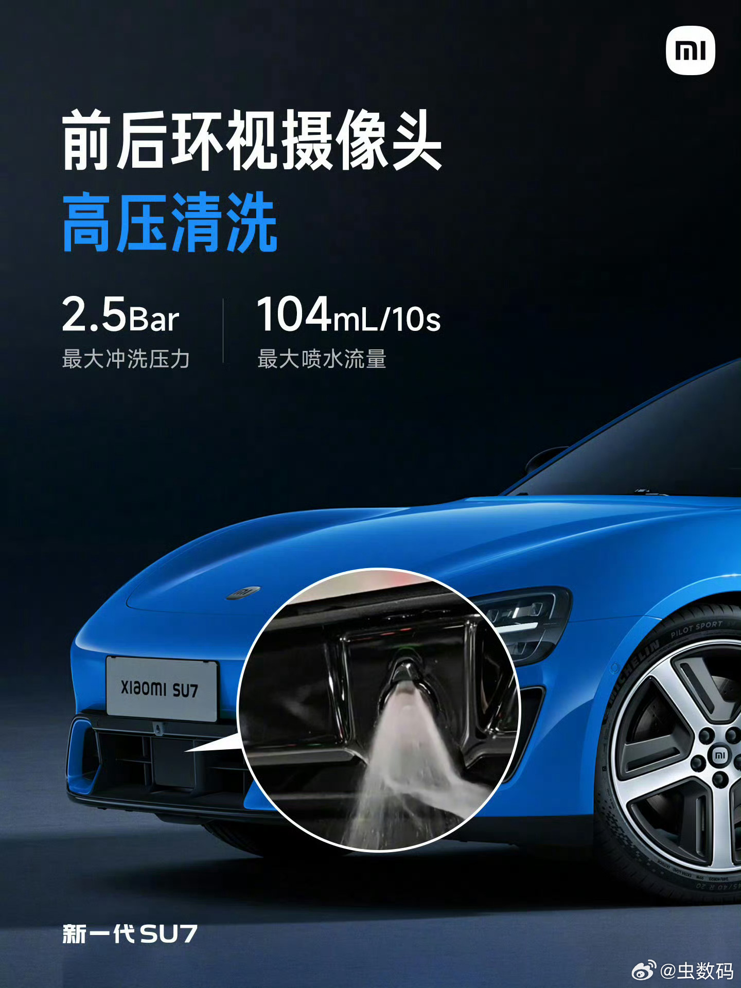 前后环视摄像头高压清洗？这个创意真的是太好了。小米YU7 表示好羡慕。小米新一代