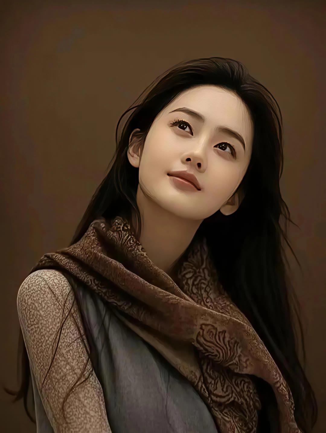 沉静如水的古典美人，一颦一笑间尽显温柔与优雅。