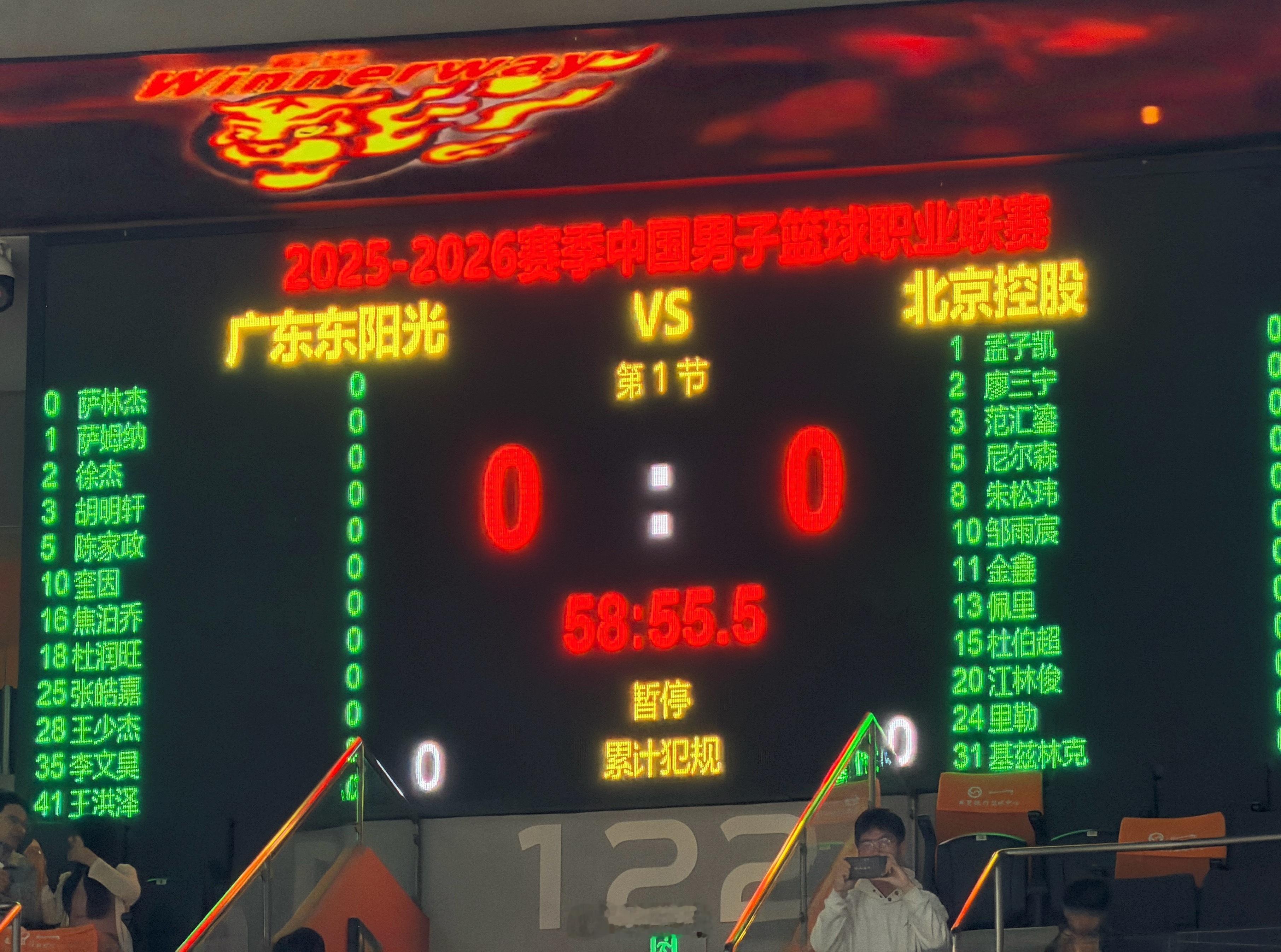 广东男篮vs北控男篮 本场大名单 东莞·东莞银行篮球中心