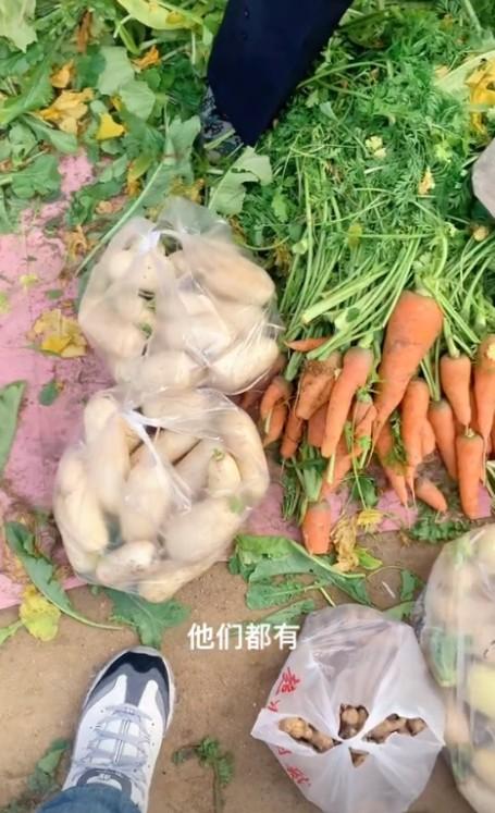 11月20日，山东有位小伙好心将大妈车上的 60 斤萝卜全部买下。大妈为表感激，