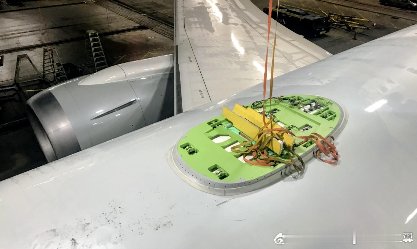 航空创作计划 以防你没见过客机的宽带互联网的卫星天线系统。在天线罩下方，两根天线