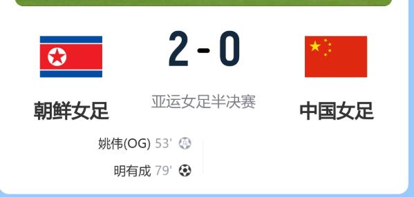 随着中国女足0-2朝鲜，球迷认清三个残酷事实

亚运会中国女足0-2不敌朝鲜队。