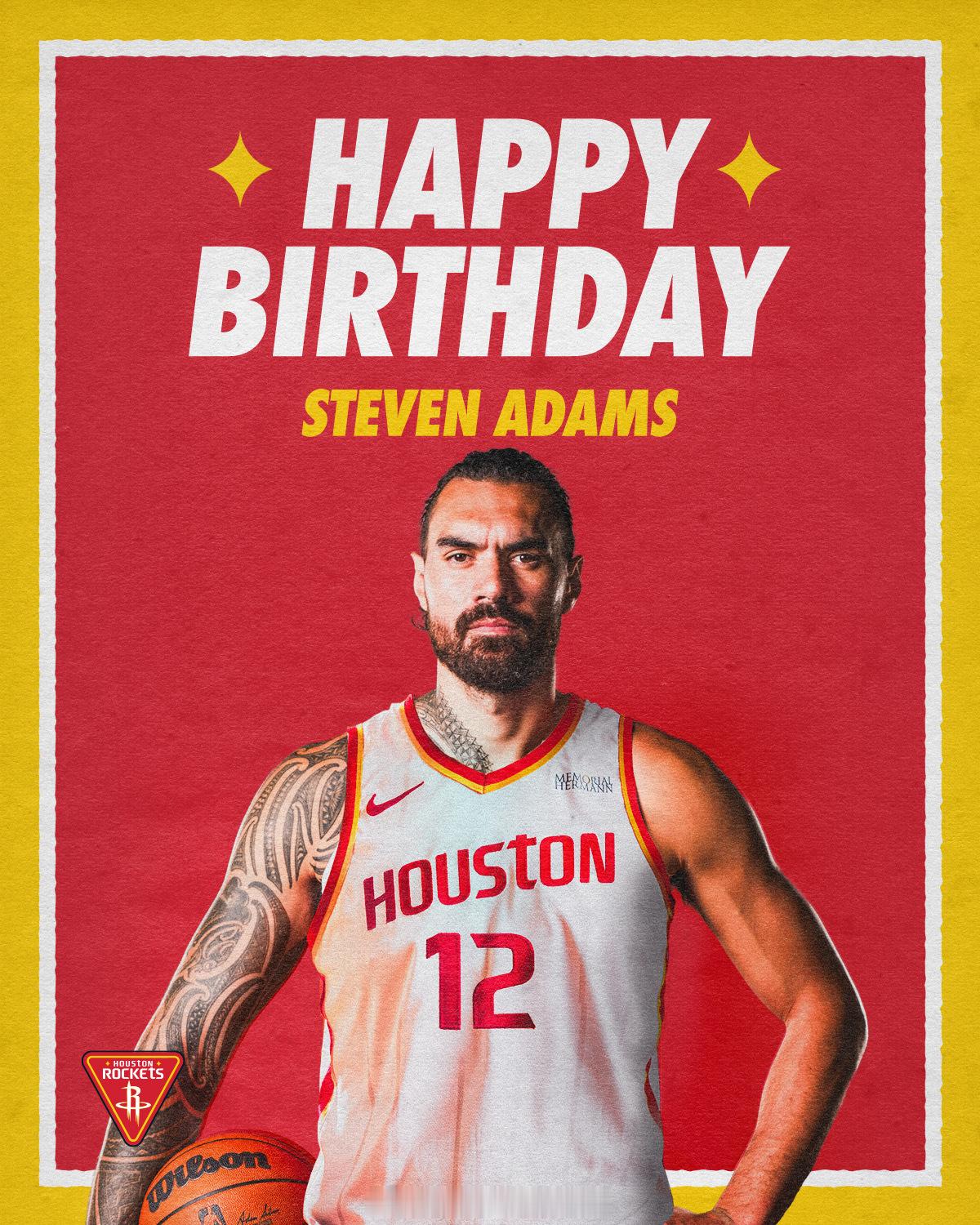 祝亚当斯生日快乐休斯顿火箭