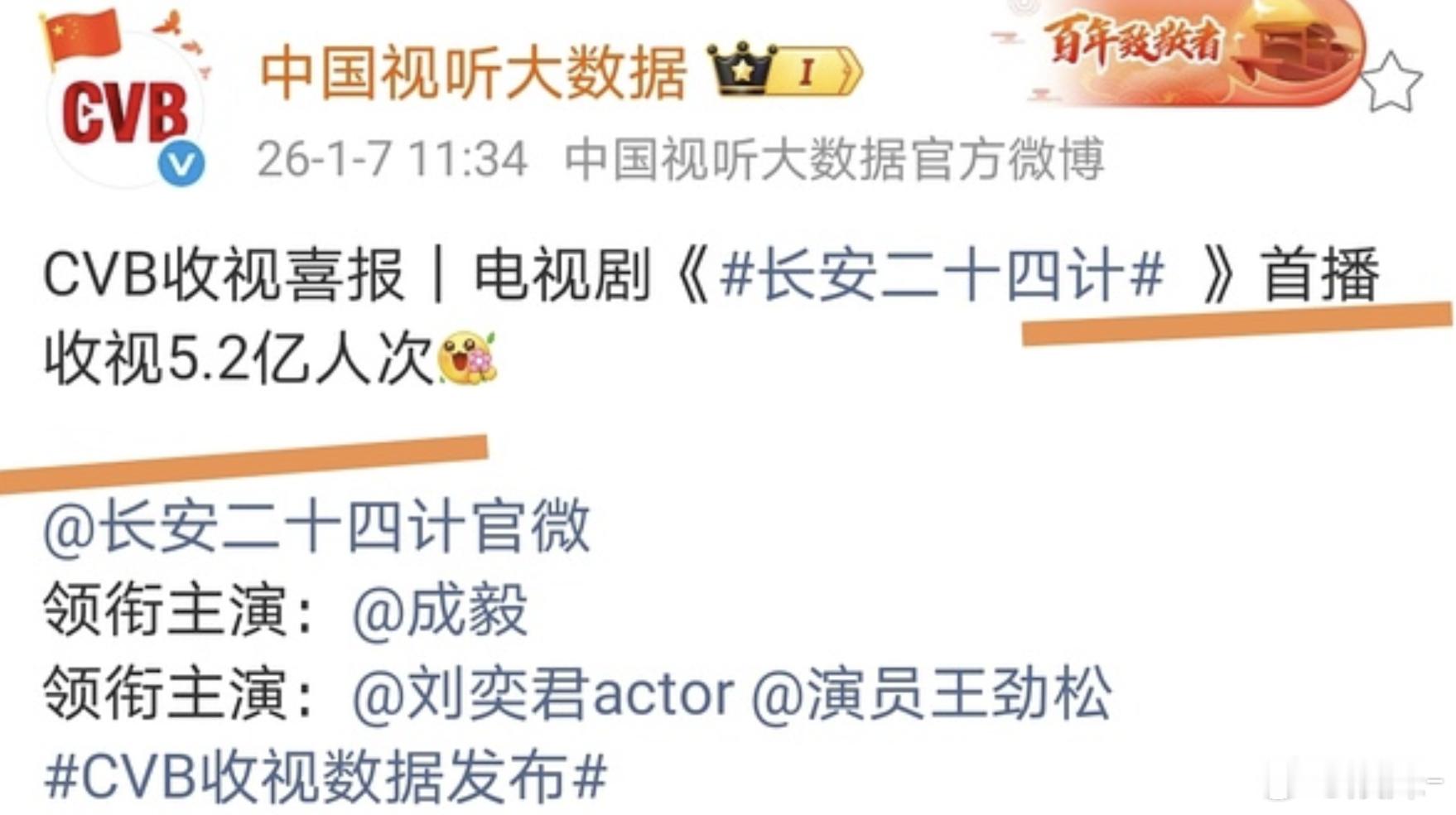 24计是首播人次，也是cvb公布 