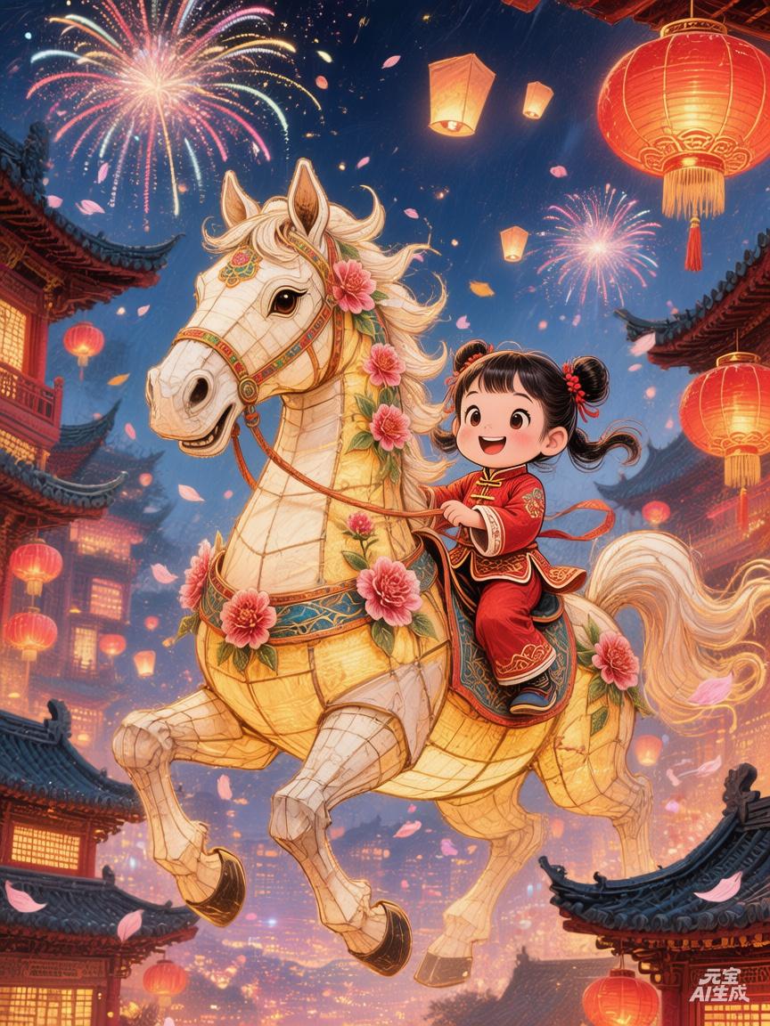 马年到，祝福到:
一马当先好运来 🐎
二马美好笑开怀 😄
三马迎春喜气扬 ?