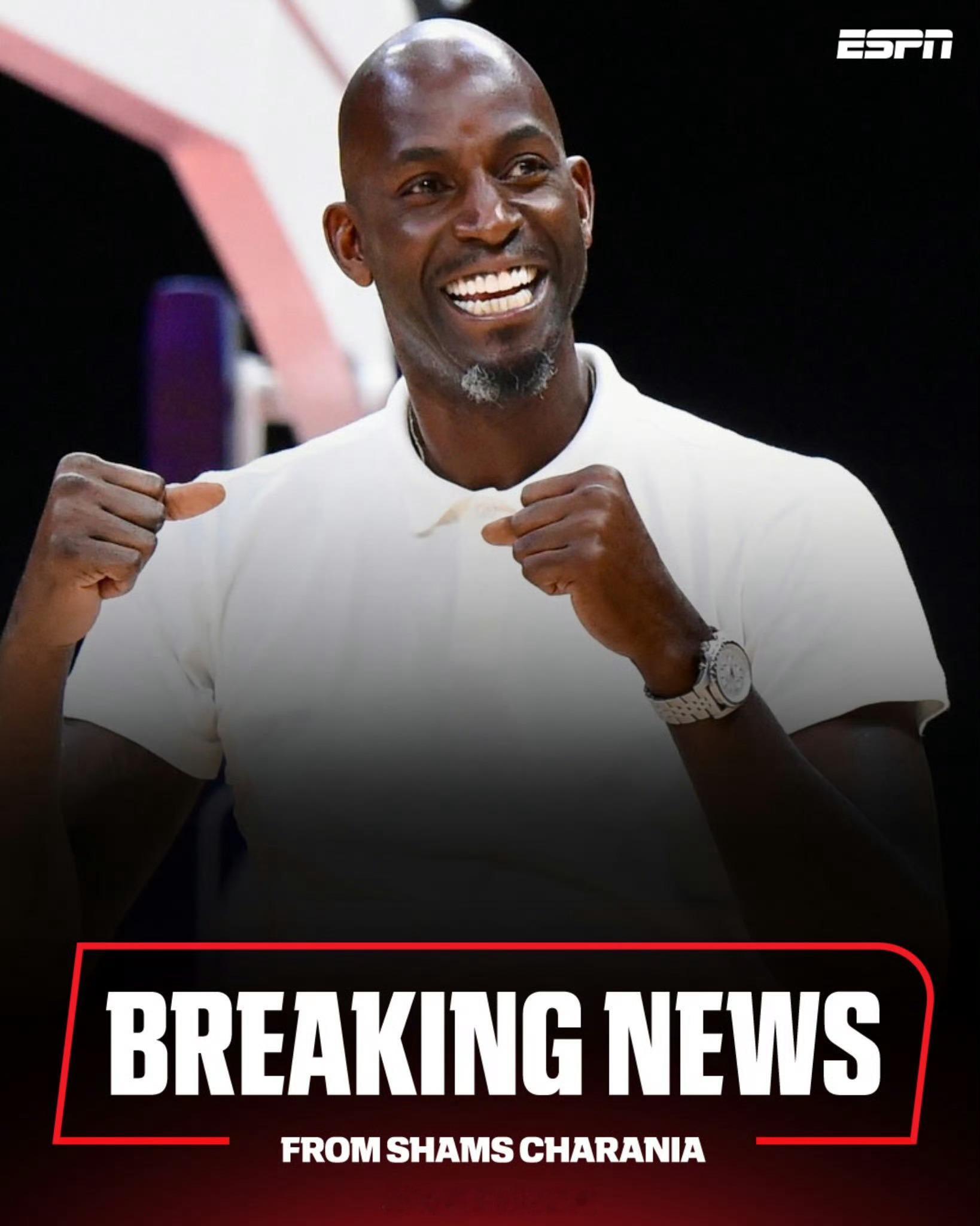 Shams：凯文-加内特将重新回到森林狼，并与山猫（WNBA）展开全方位合作。他