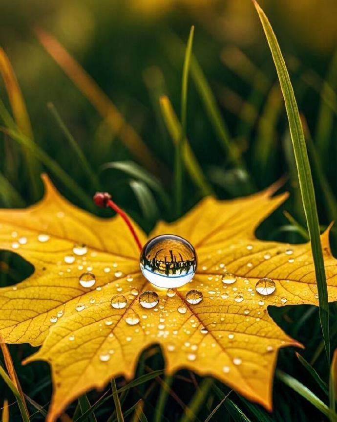 秋天枫叶的美 是雨的衬托 ​ ​​​