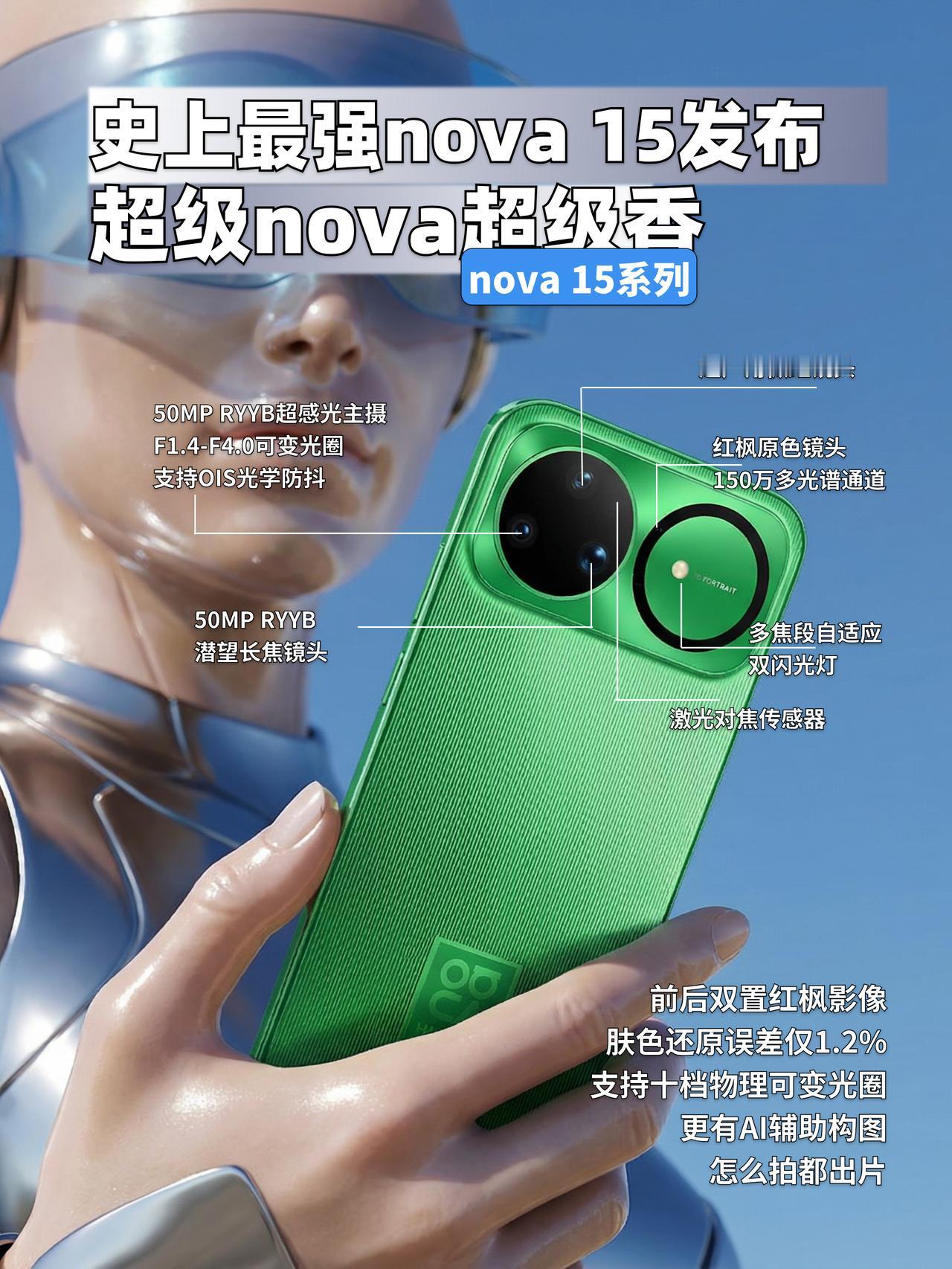 -
nova 15系列发布，这次自拍天花板再进化了✨每张自拍都变成写真大片 还能