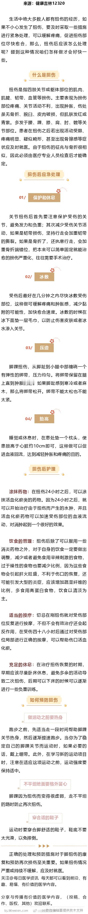 扭伤后应该怎么做？这些处理步骤要牢记生活中绝大多数人都有扭伤的经历，如果不小心发