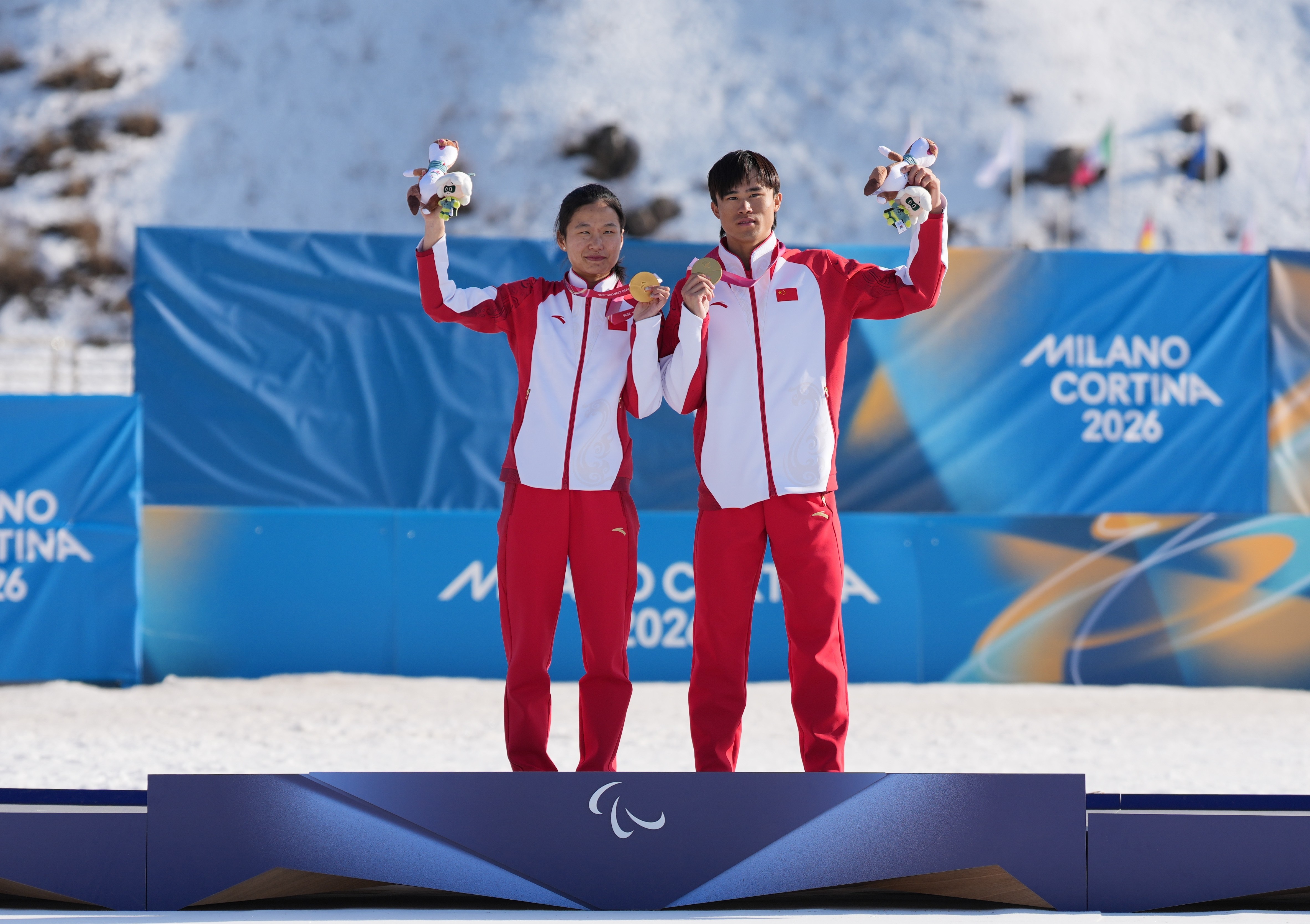 当地时间3月8日，在意大利泰塞罗举行的米兰-科尔蒂纳冬残奥会冬季两项女子中距离（