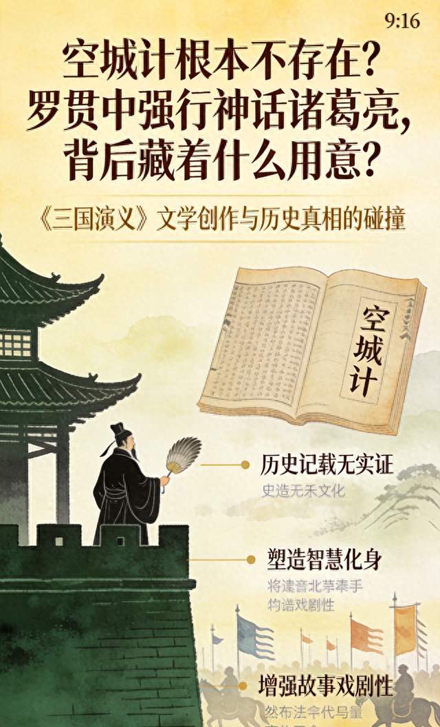 空城计根本不存在？罗贯中强行神话诸葛亮，背后藏着什么用意？