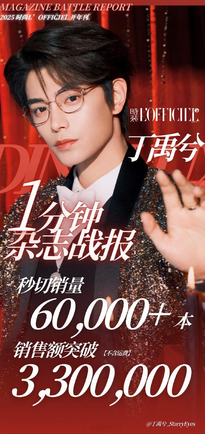 丁禹兮新杂志两分钟破千万   丁禹兮时装1月刊销量  丁禹兮时装1月刊销量好牛！