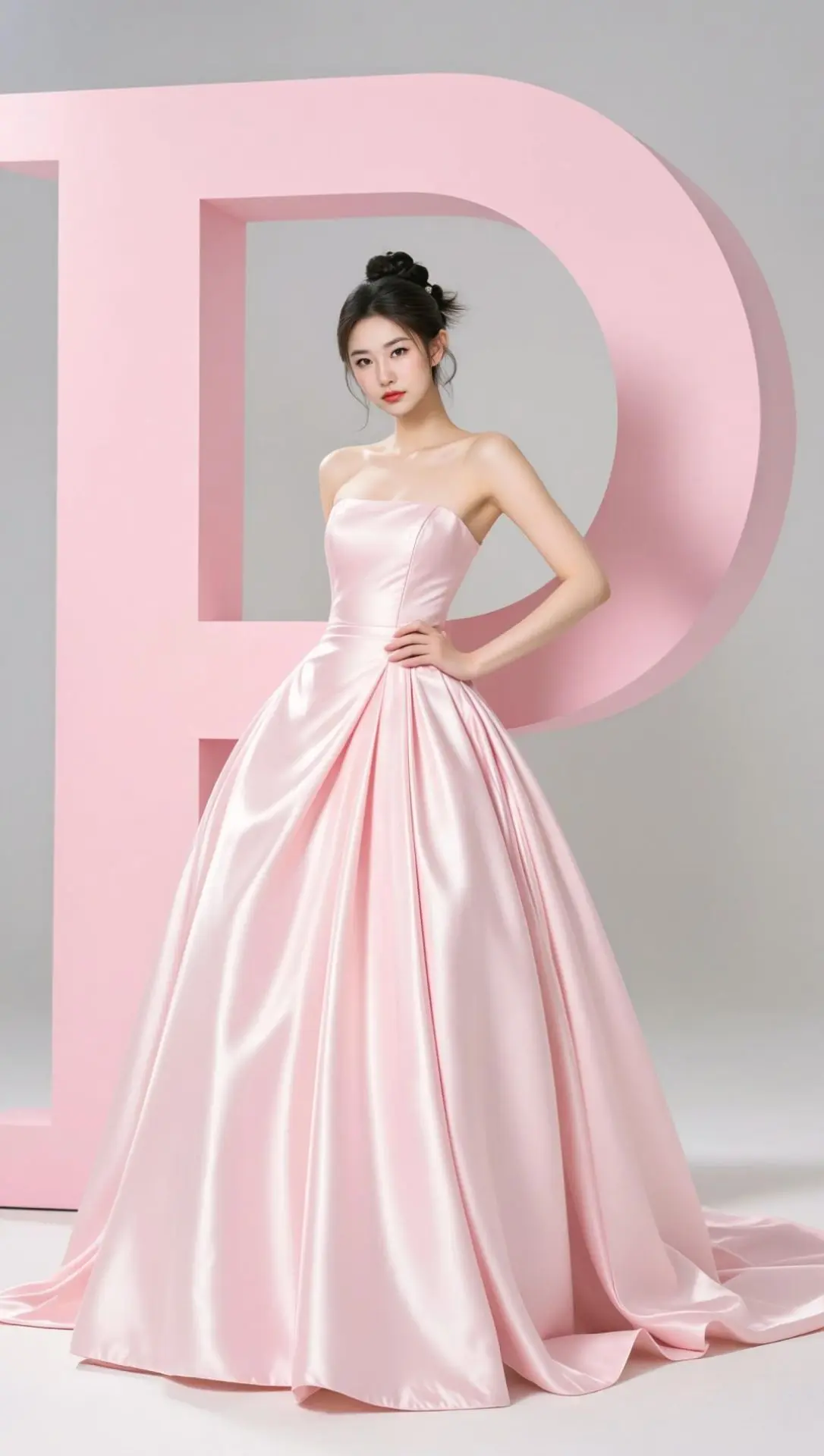 AI韩系粉缎写真 ai创作