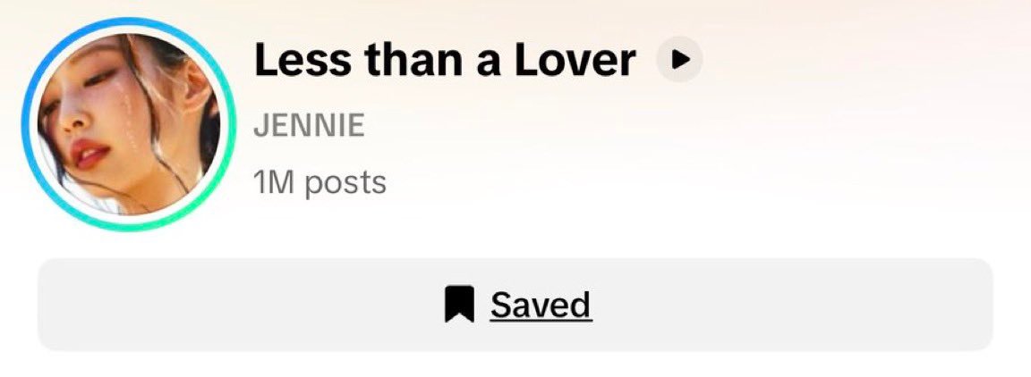 JENNIE 金珍妮的Less than a Lover 在 TikTok 上已