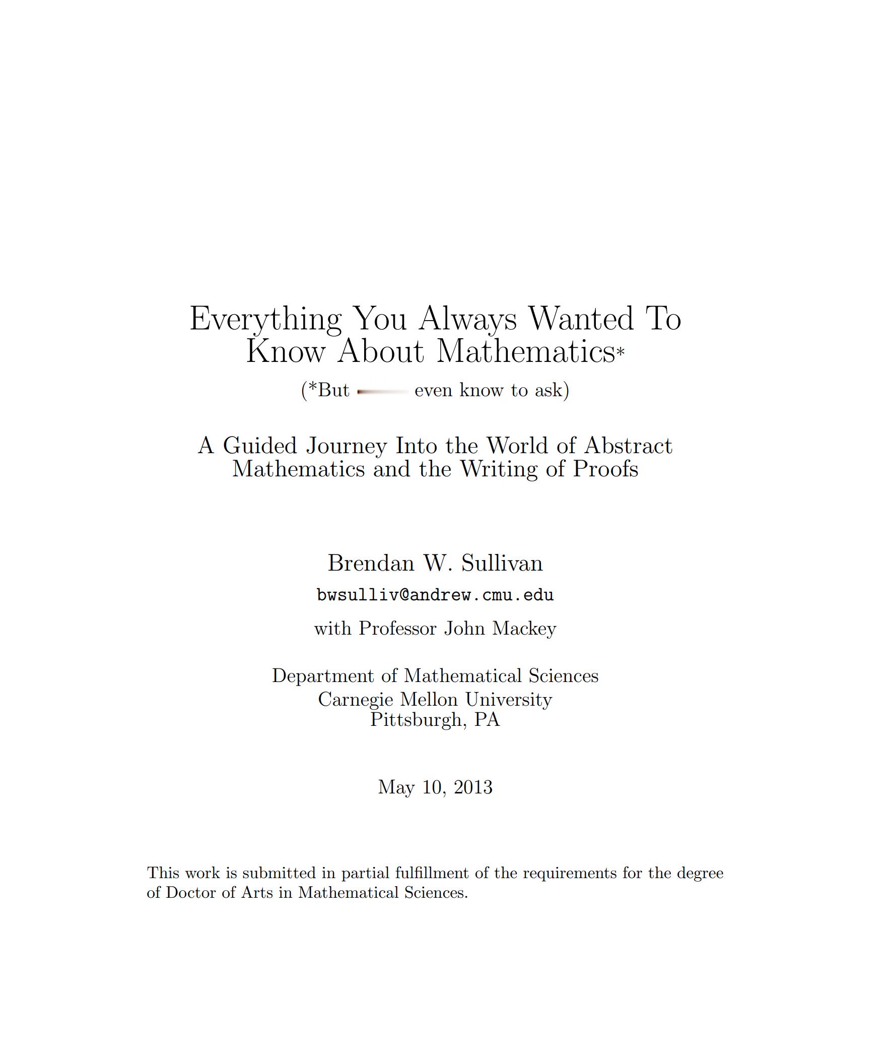 数学基础电子书：《你一直想知道的数学》（Everything You Alway