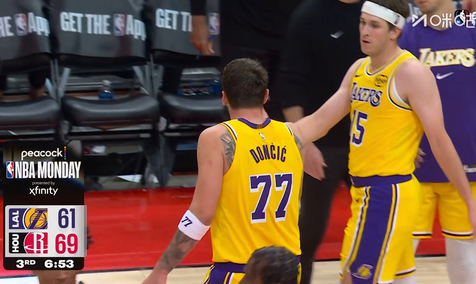 有时候湖人队也是望球兴叹，火箭在三楼操作。想想办法吧。湖人vs火箭