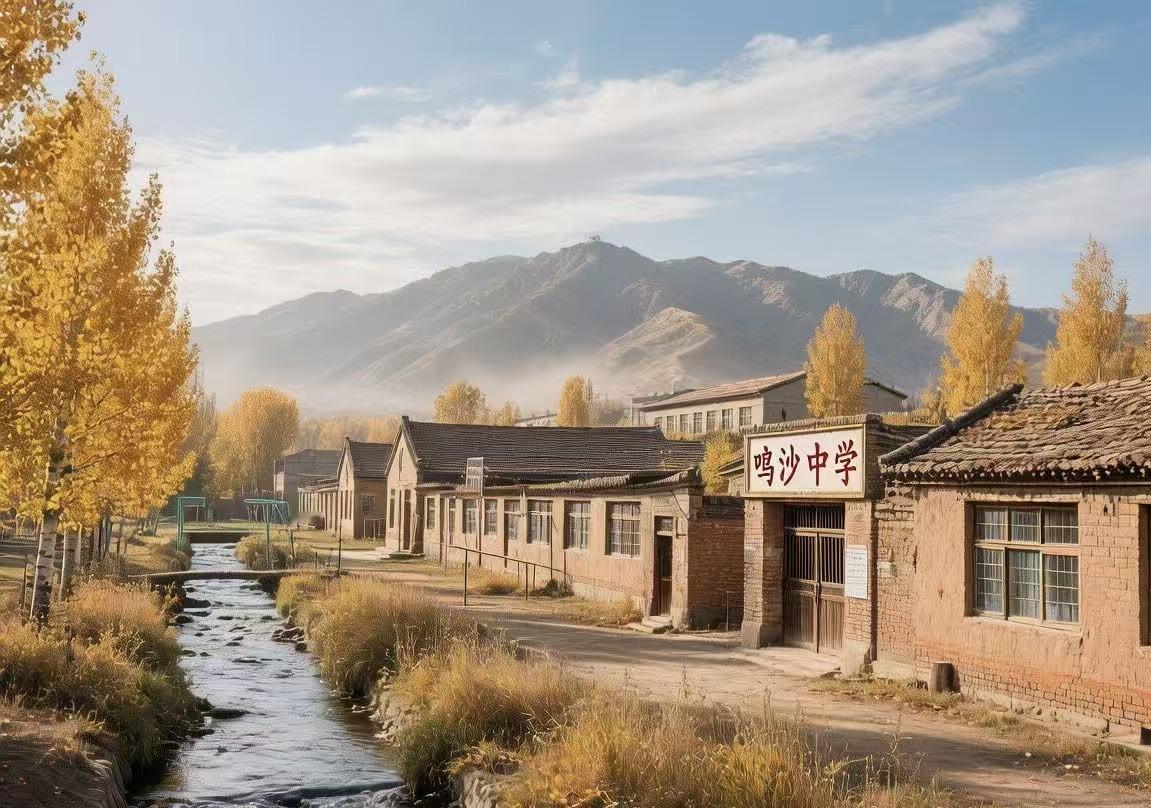 张福贵：半生文心寄鸣沙

鸣沙古镇源远长，
金戈铁马战沙场。
半截古塔立崖上，