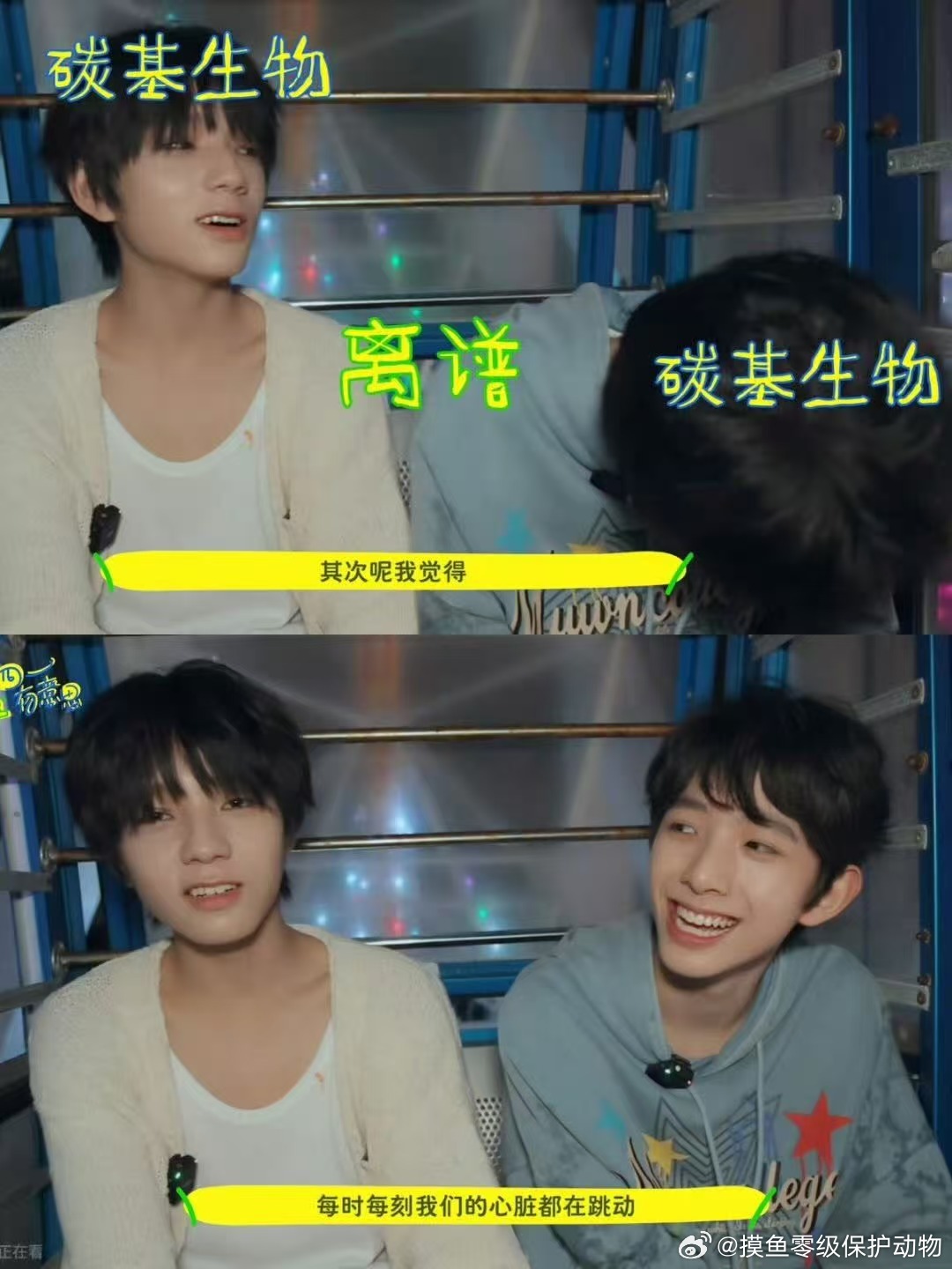 王橹杰被陈浚铭贴脸开大两个人在摩天轮🎡对话笑的我不行 