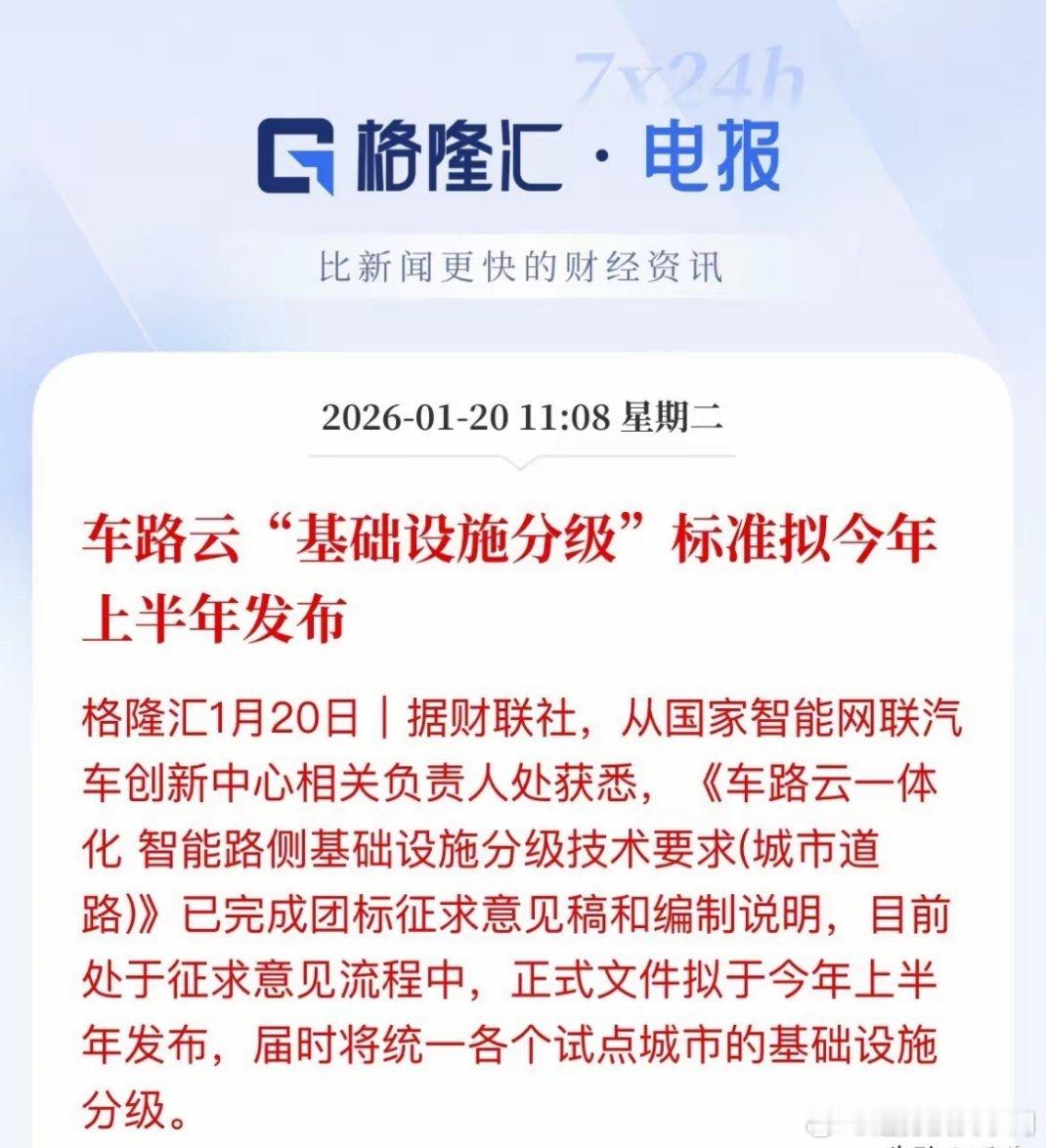 车路云标准落地在即 A股赛道迎风口车路协同领域迎来重磅利好！《车路云一体化 智能