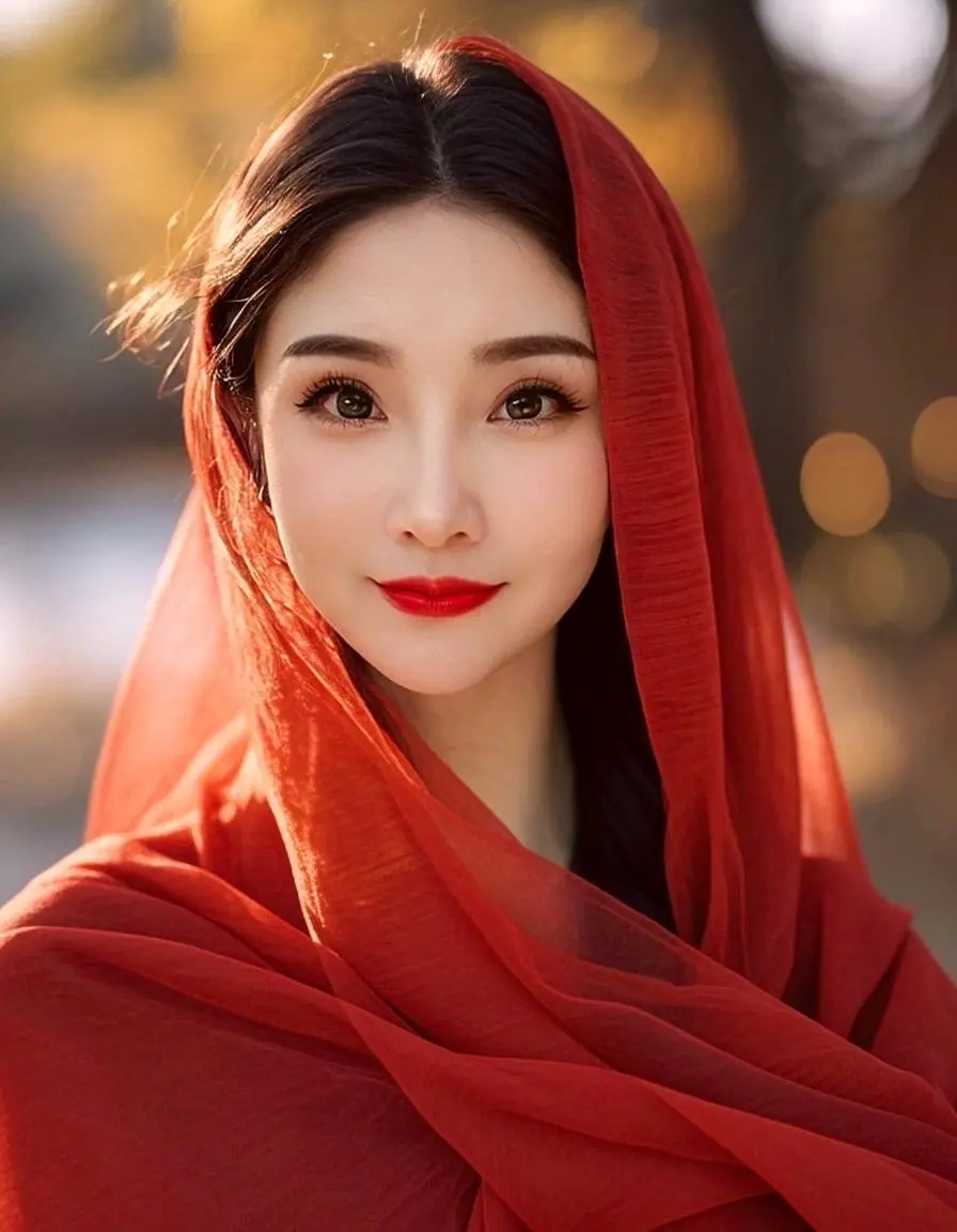 现在的生活才是真正的幸福😊父母健康，孩子听话、 红绸下的明眸