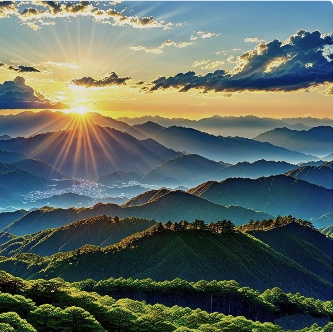 上联：千山迎旭日
下联：－苇印江星