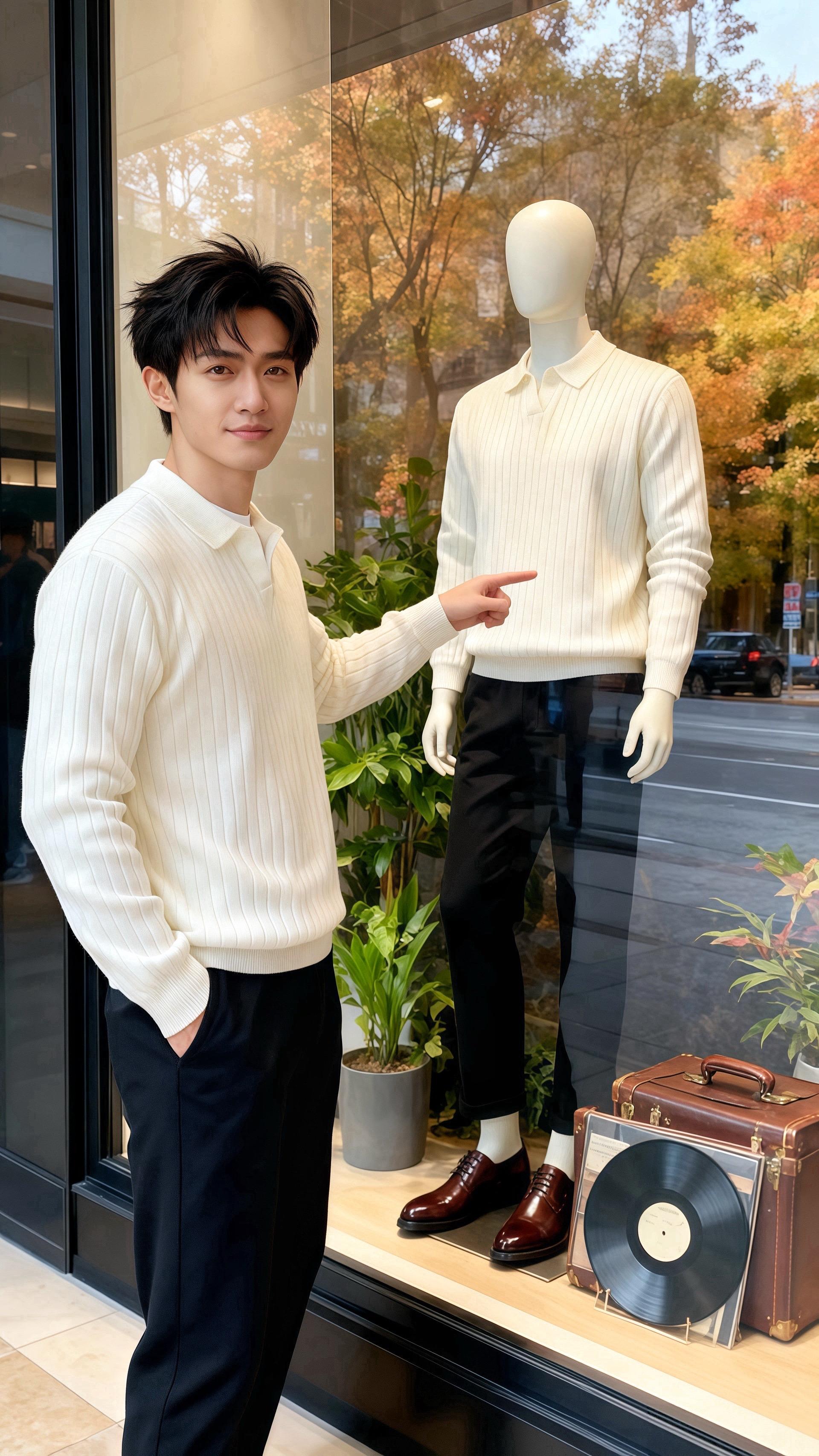 秋阳裹着银杏香漫进咖啡馆时，皓明正蜷在沙发里看手机，米白竖纹针织衫的软...