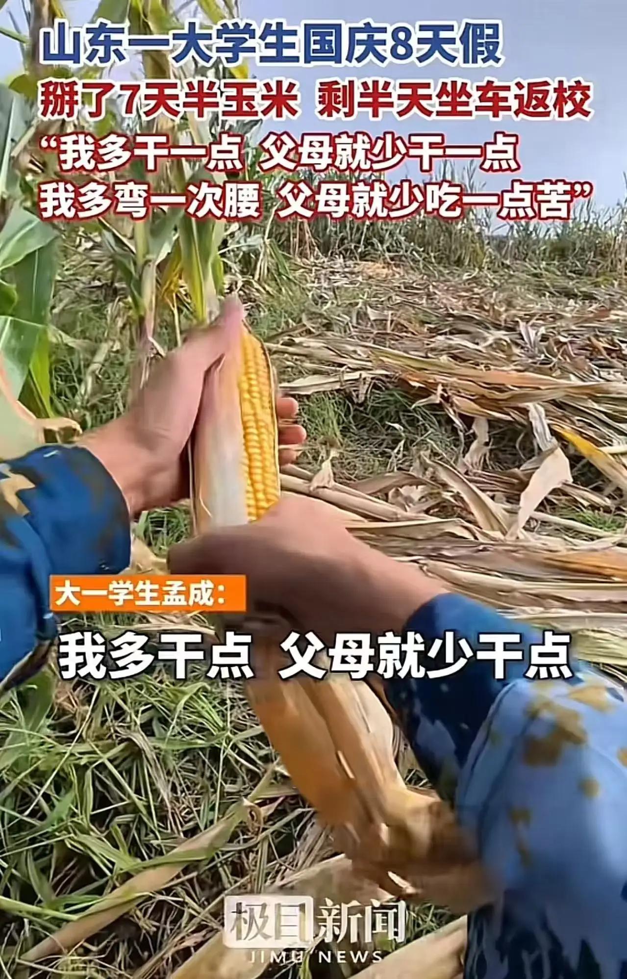这个山东大学生的故事引发了很多人的共鸣和点赞。以下是一些分析和感想：

孝心与责