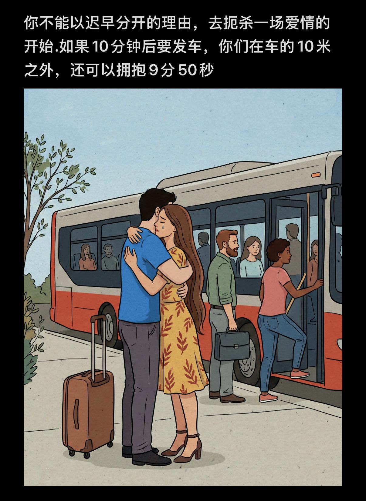 你不能以迟早分开的理由，去扼杀一场爱情的开始.如果10分钟后要发车，你...