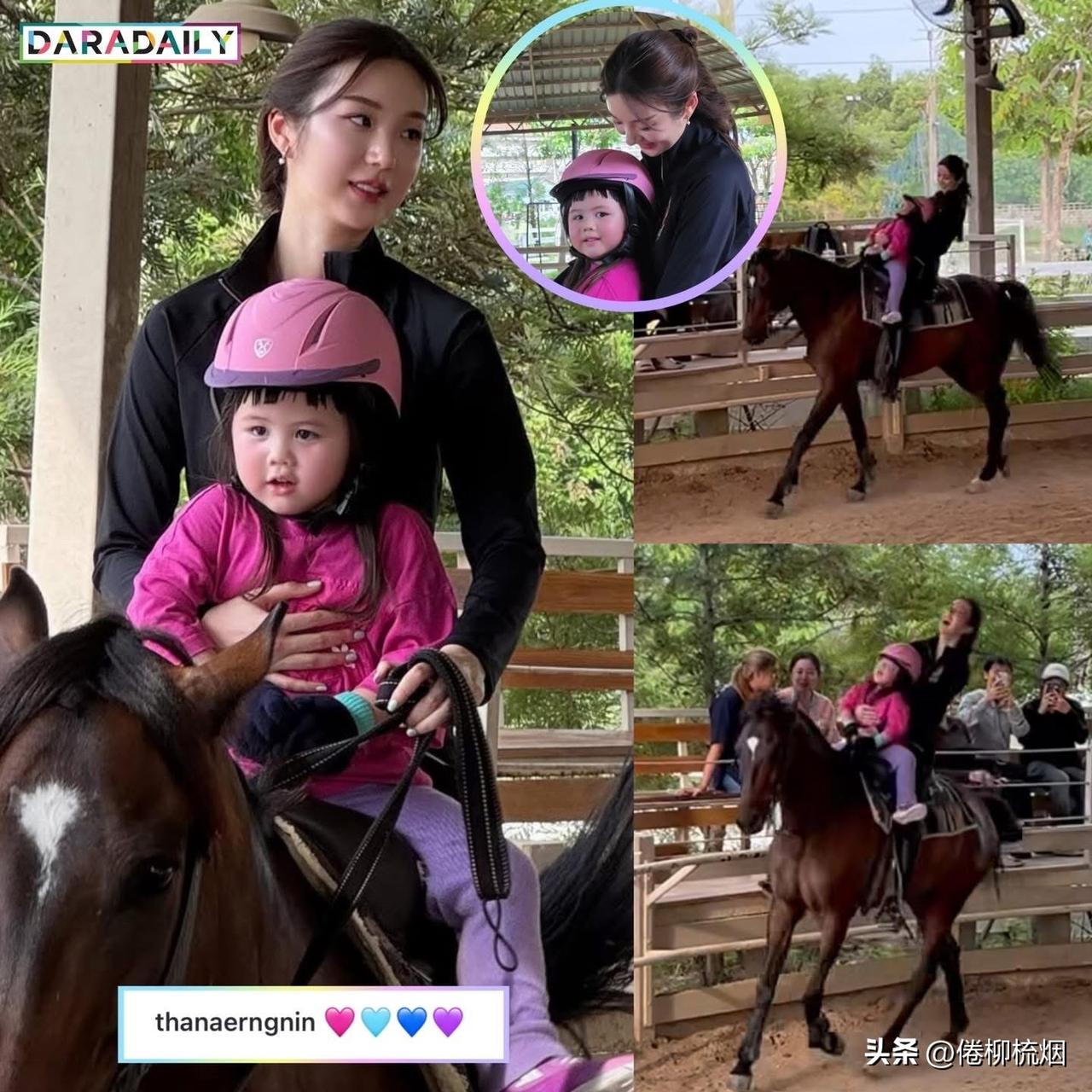 行程满满的小明星Gale跟她的大朋友大能Tha Naerng一起骑马了。。🐴?