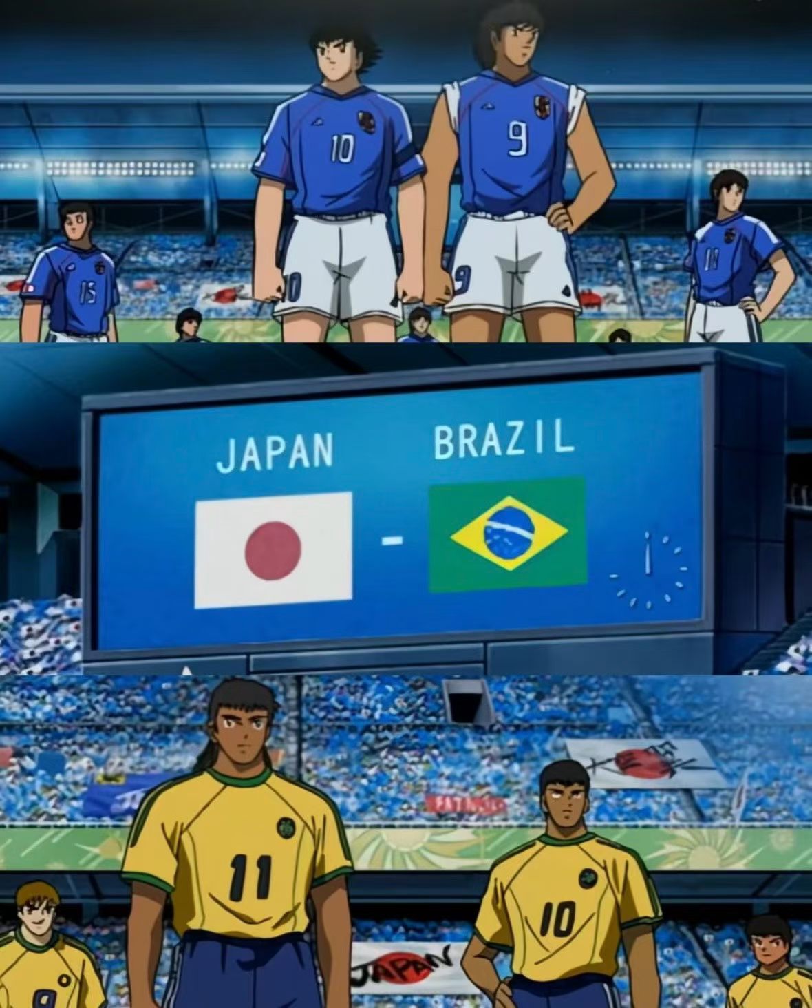 难道，日本足球今天真要做到了吗？半场结束，日本1-0领先巴西！日本罕见的收缩防守