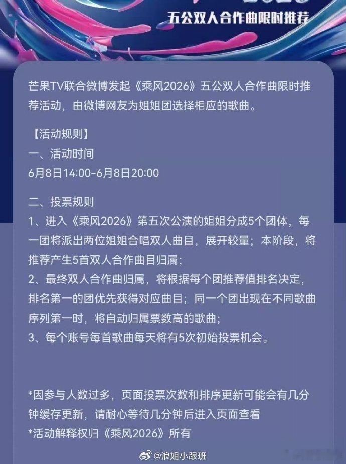 浪姐五公双人合作舞台浪姐五公双人合作 浪姐五公双人合作舞台，限时投票来了！你期待