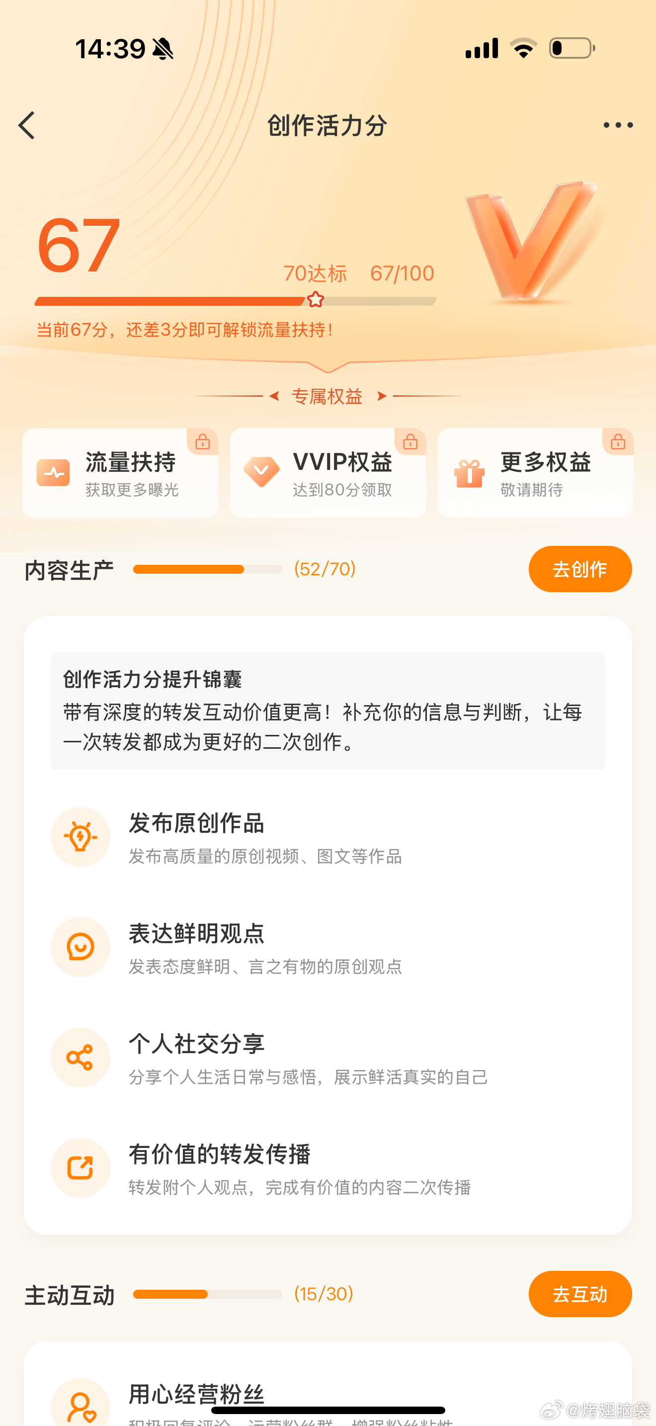 创作活力分到底怎么养呀，为什么有的人一周不发博都能90多，我是真没招了 