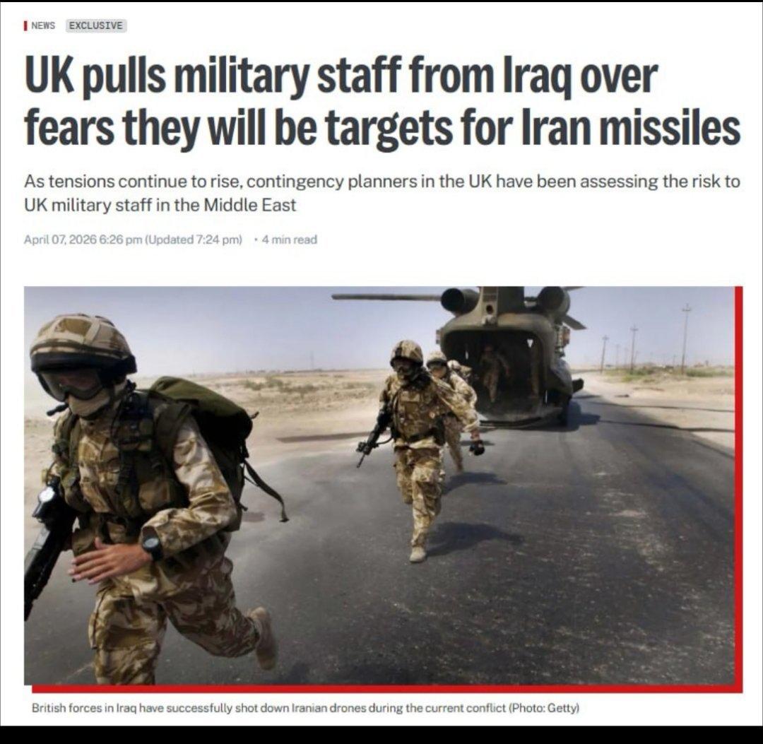 据英国《i Paper》报报道，由于伊朗战争局势日益紧张，英国军人已从伊拉克撤出