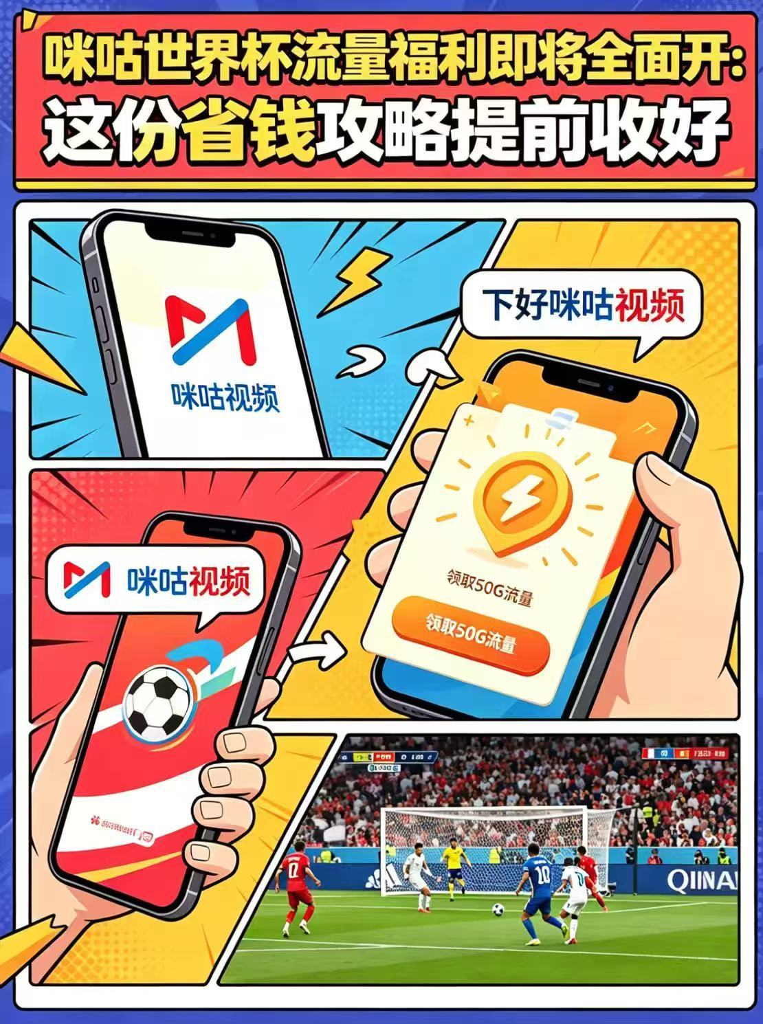 2026世界杯赛程安排通勤出差随时随地看球，咪咕免费免流观赛，全套专业观赛指南贴