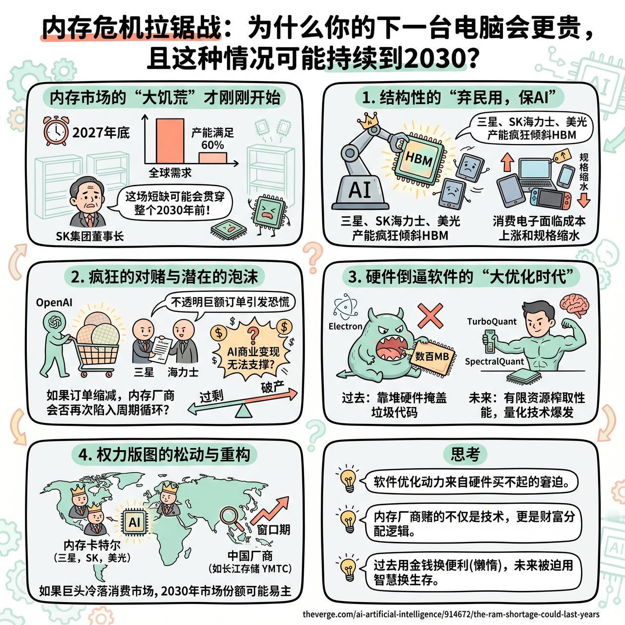 【内存危机拉锯战：为什么你的下一台电脑会更贵，且这种情况可能持续到2030？】