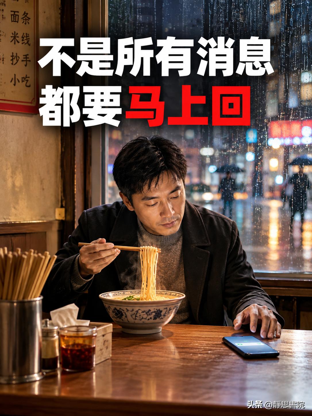 《庄子》：为什么越习惯秒回别人消息的人，反而越容易累？
饭刚端上桌，手机亮了。