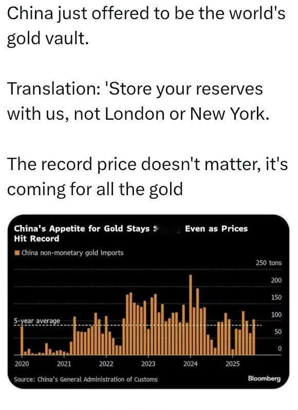 东大不久前提出愿意成为世界的金库 将您的黄金储备存放在我们这里，而不是伦敦或纽约