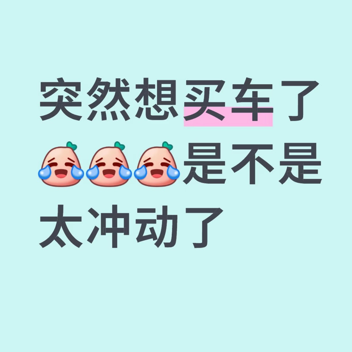 突然想买车了某个雨天，看到别人车窗紧闭、音乐流淌的瞬间。方向盘握在自己手里，目的