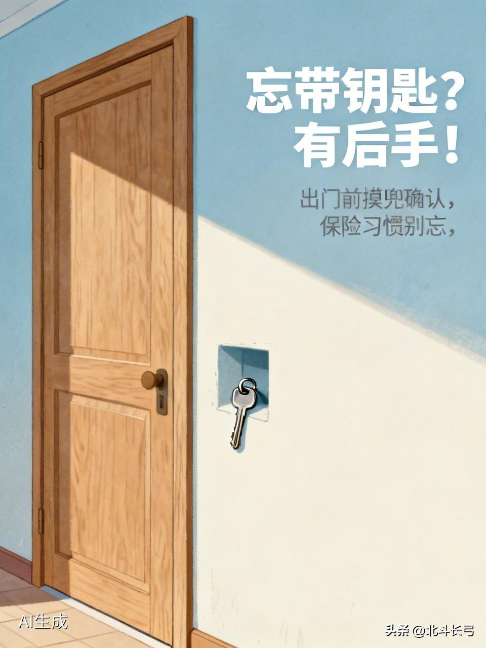 我不敢相信自己，今天竟然忘了带钥匙，面对房门，我在兜里掏了个寂寞！
【北斗长弓.